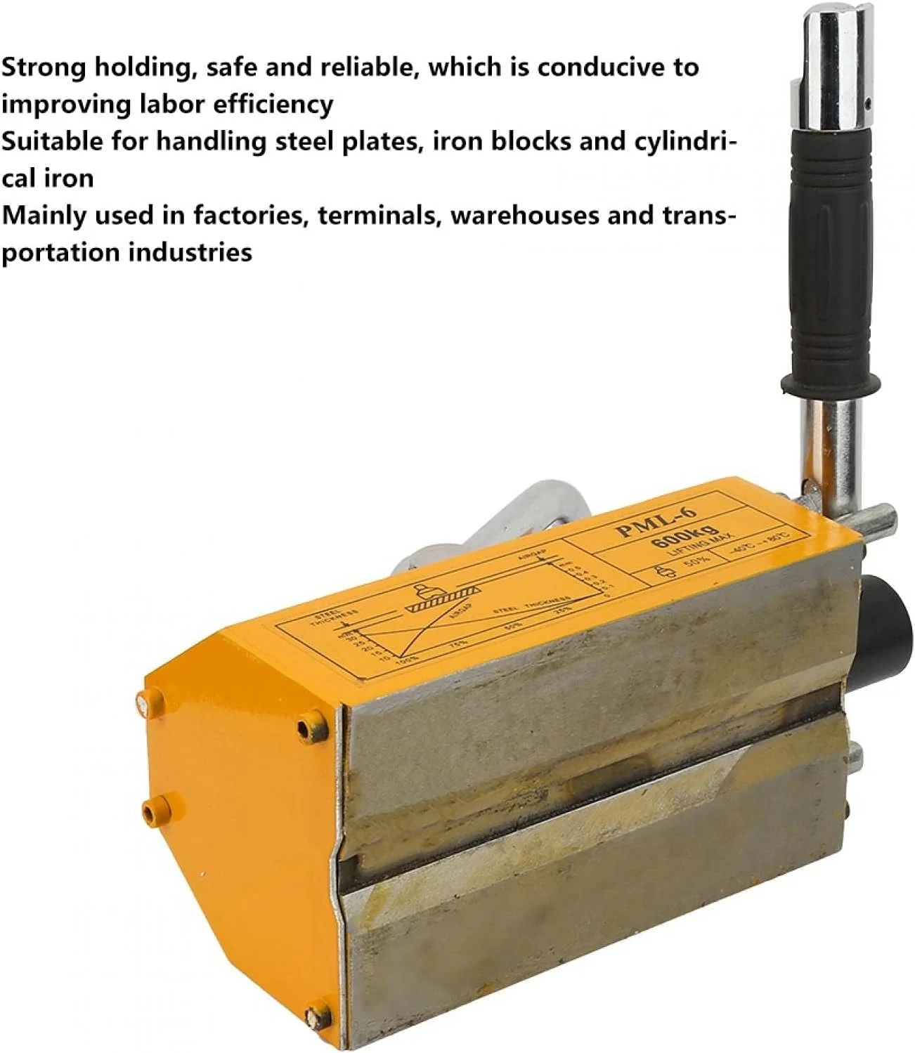 ابزار بالابر مغناطیسی دائمی LZFuiop با ظرفیت 600 کیلوگرم، آهنربای بالابر جرثقیل برای کارخانه‌ها، صنایع حمل و نقل و ترمینال‌ها