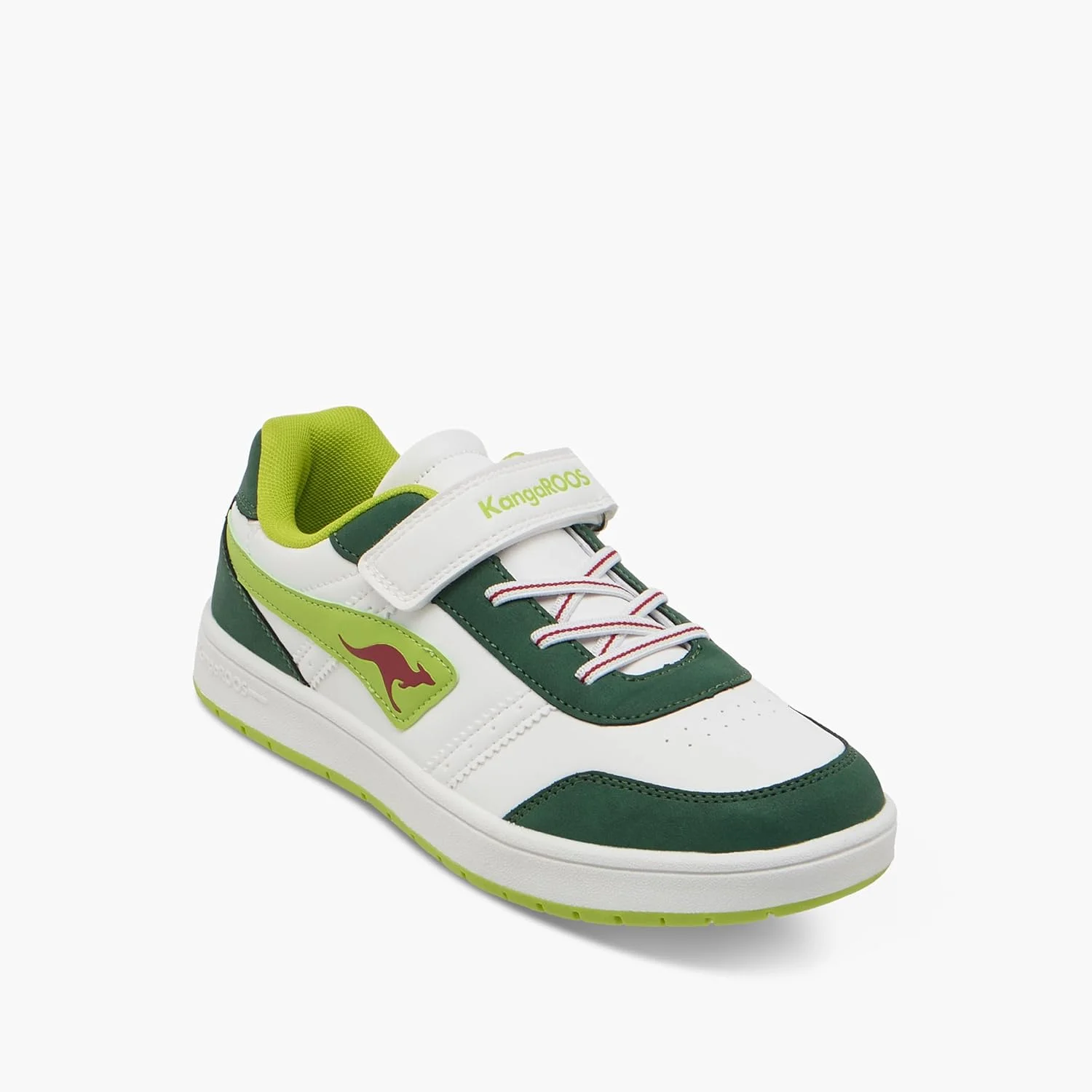 کفش ورزشی دخترانه کانگوروز مدل 10266-Gj - کفش های کتانی دخترانه با جزئیات لوگو و بستن چسبی