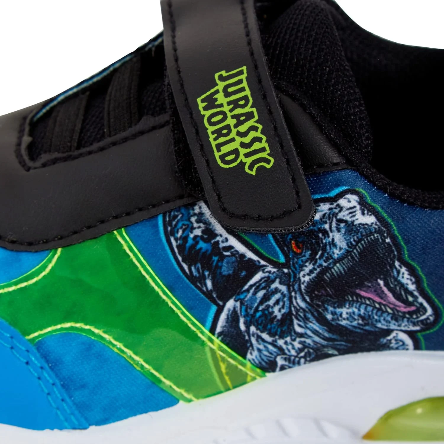 کفش ورزشی چراغ دار دنیای ژوراسیک، کفش های اسپرت دایناسوری بچه گانه با چراغ های چشمک زن، کفش های کتانی دینو پسرانه، چند رنگ، سایز 10 UK Child