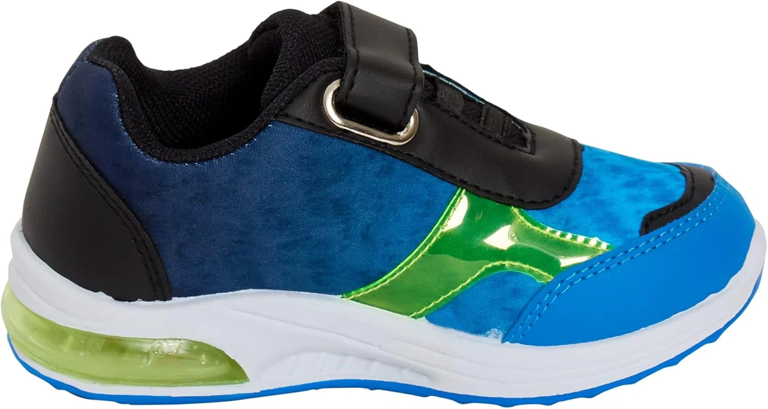 کفش ورزشی چراغ دار دنیای ژوراسیک، کفش های اسپرت دایناسوری بچه گانه با چراغ های چشمک زن، کفش های کتانی دینو پسرانه، چند رنگ، سایز 7 UK کودک