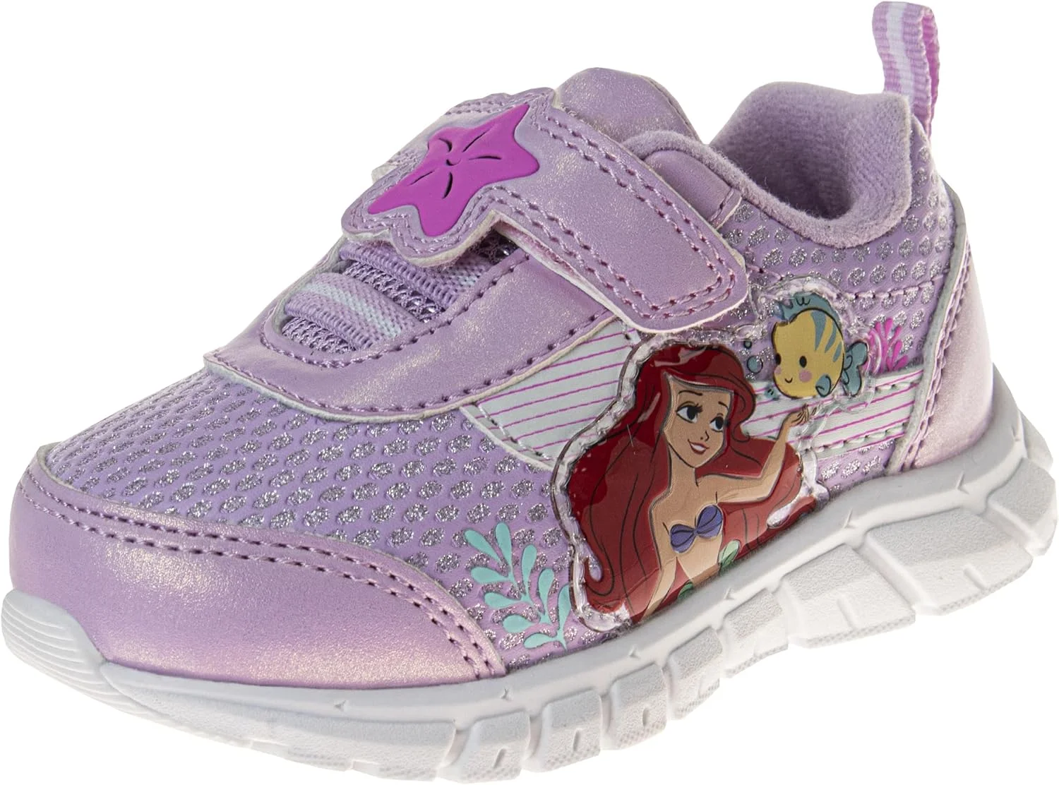 کفش های بند دار شخصیت های دیزنی برای نوزاد دختر - کفش های کتانی سبک و راحت پری دریایی آریل (سایز 2-4 نوزاد 5-6 کودک نوپا)