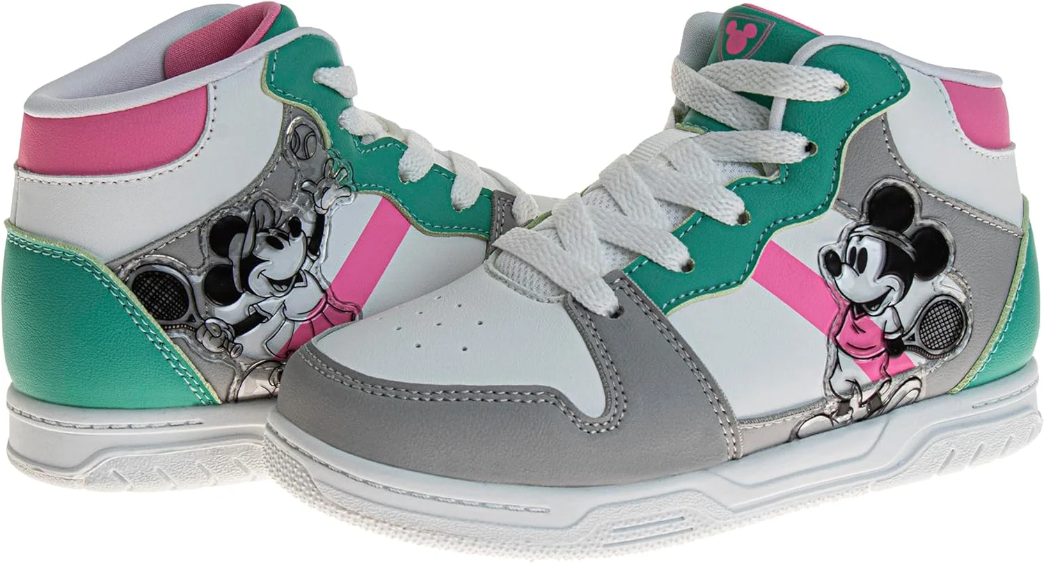 کفش کتانی ساق بلند دخترانه Josmo طرح مینی موس، کفش ورزشی سبک وزن و تنفسی برای کودکان