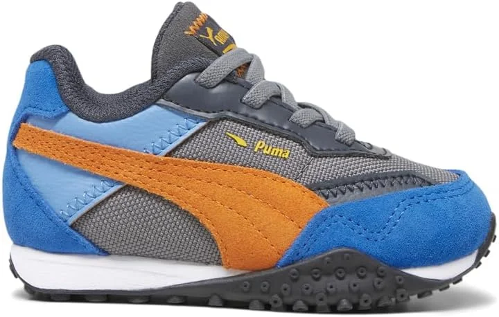 کفش‌های کتانی پسرانه پوما مدل Blktop Rider BTS بنددار - آبی، خاکستری، نارنجی