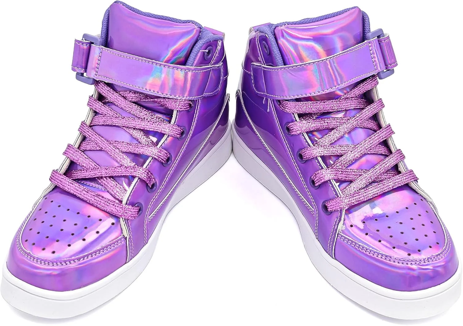 کفش پولکی IGxx برای کودکان پسرانه، کفش های طلایی براق مد روز، کفش های کتانی ساق بلند درخشان دخترانه با چسب ولکرو