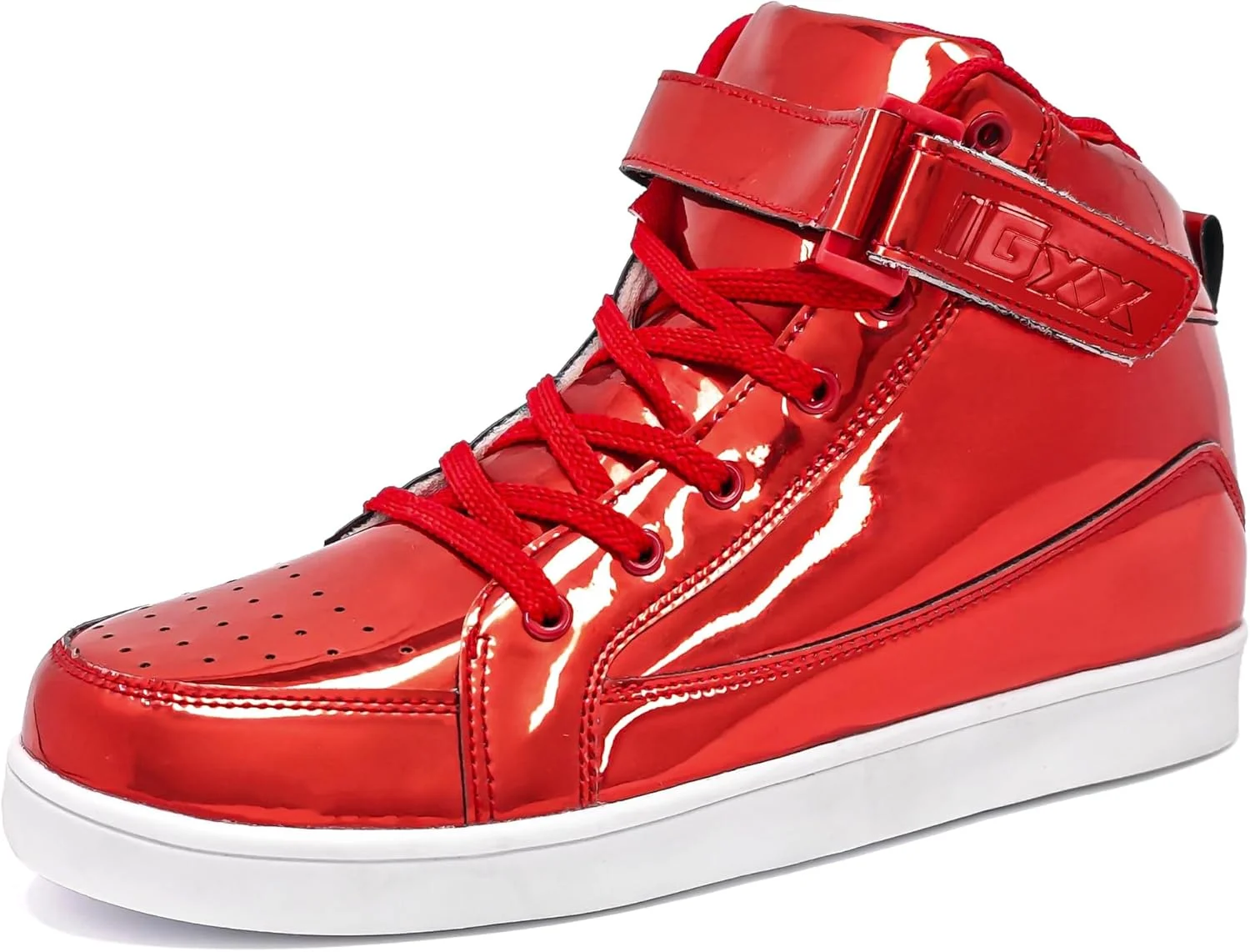 کفش پولکی IGxx برای کودکان پسرانه، کفش های طلایی براق مد روز، کفش های ورزشی ساق بلند درخشان برای دختران با چسب ولکرو