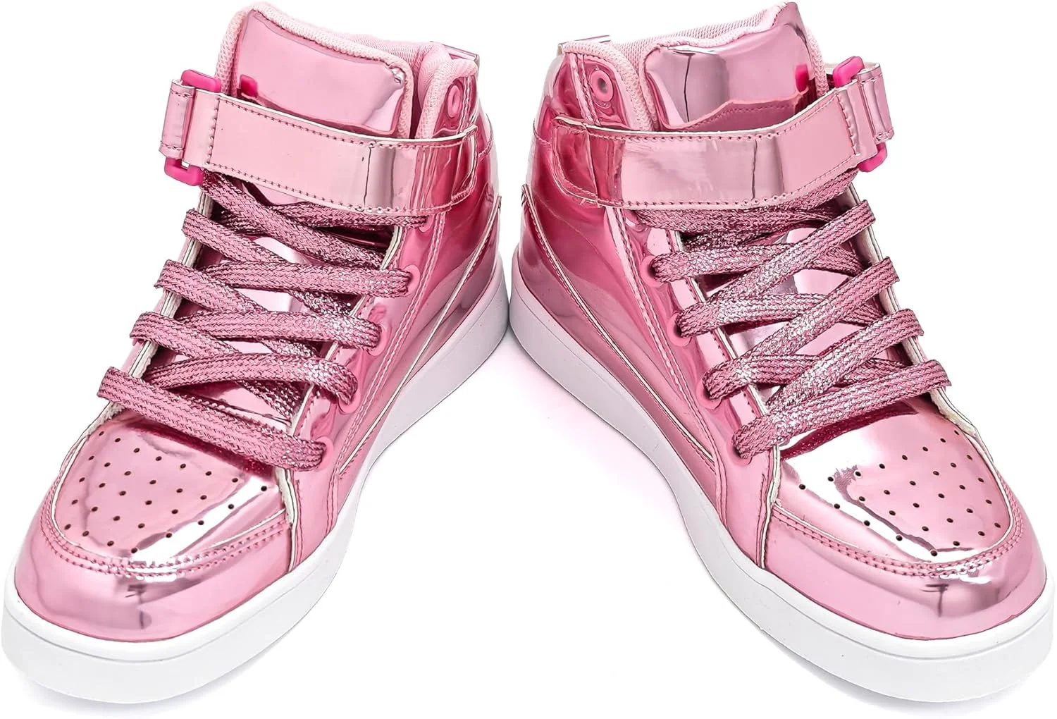 کفش پولکی IGxx برای کودکان پسرانه، کفش های طلایی درخشان مد روز، کفش های کتانی ساق بلند براق و درخشان دخترانه با چسب ولکرو