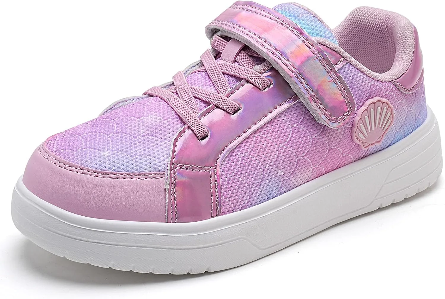 کفش‌های کتانی دخترانه IceUnicorn، سبک وزن، مناسب پیاده‌روی روزمره، مدل ساق کوتاه با بند کشی و چسبی (مناسب کودکان نوپا/کودکان کوچک/کودکان بزرگ)