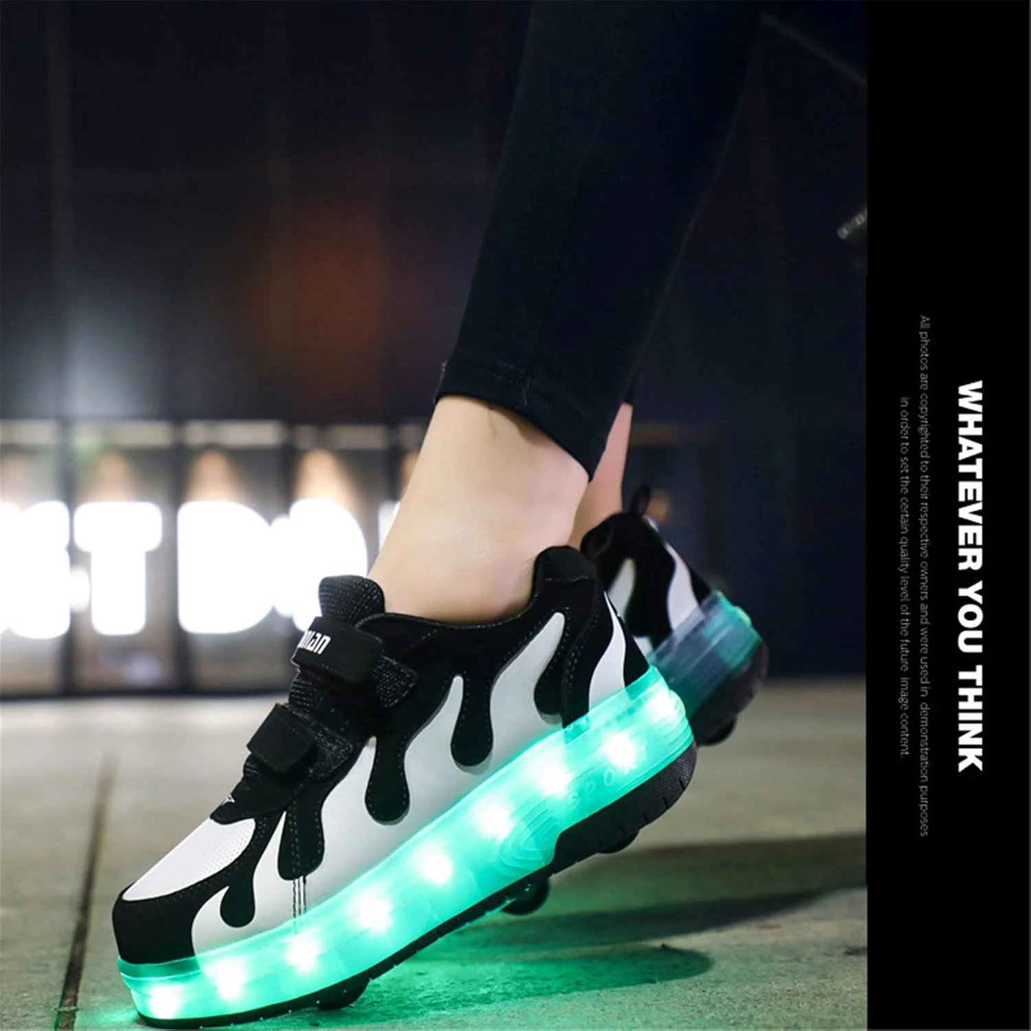 کفش‌های کتانی چرخ‌دار چراغ‌دار بچگانه سایز 27-43 پسرانه دخترانه با چراغ، کفش‌های اسکیت غلتکی با چراغ برای کودکان، کفش‌های LED قابل شارژ USB