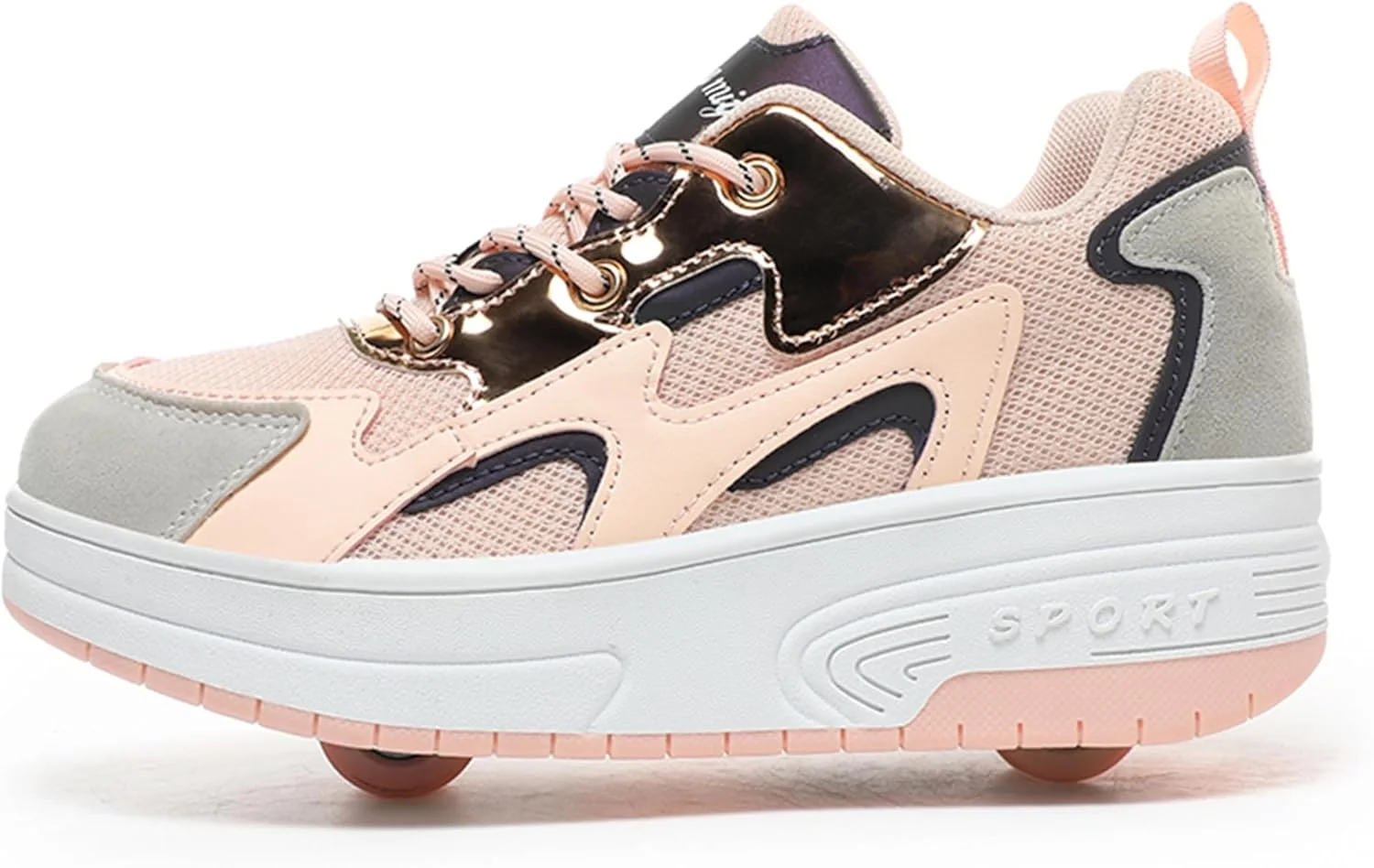 کفش‌های چرخ‌دار بچگانه Hoverkickes - کفش‌های کتانی اسکیت غلتکی با چرخ - کفش پاشنه چرخ‌دار اسپرت ممتاز برای پسران دختران هدیه تولد کریسمس