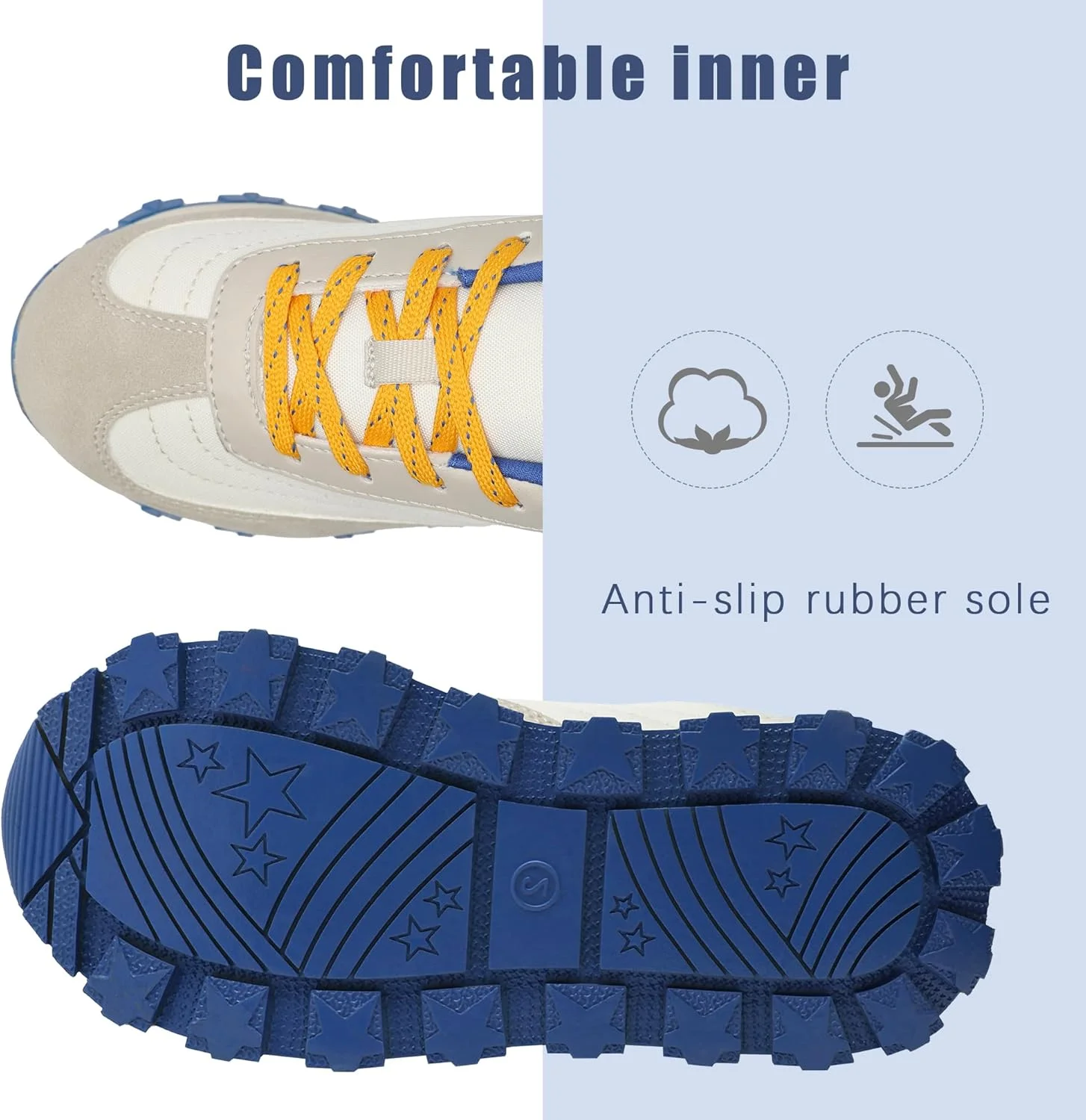 HOMEHOT کفش کتانی دخترانه چرمی کلاسیک بند دار مناسب کودکان