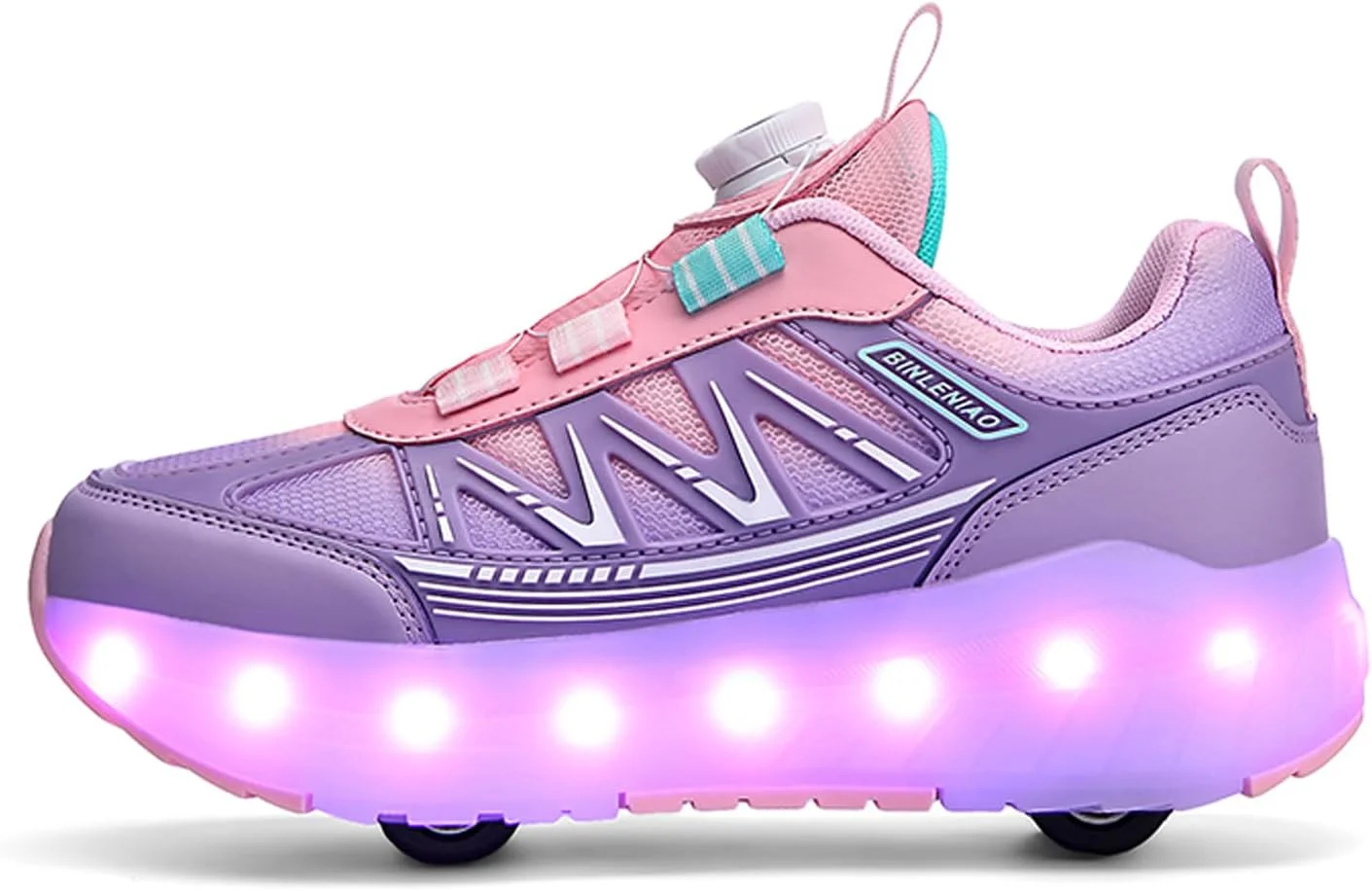 کفش های اسکیت غلتکی HommyFine دخترانه پسرانه، کفش های کتانی چراغ دار با چرخ، کفش های غلتکی شارژی چشمک زن برای کودکان