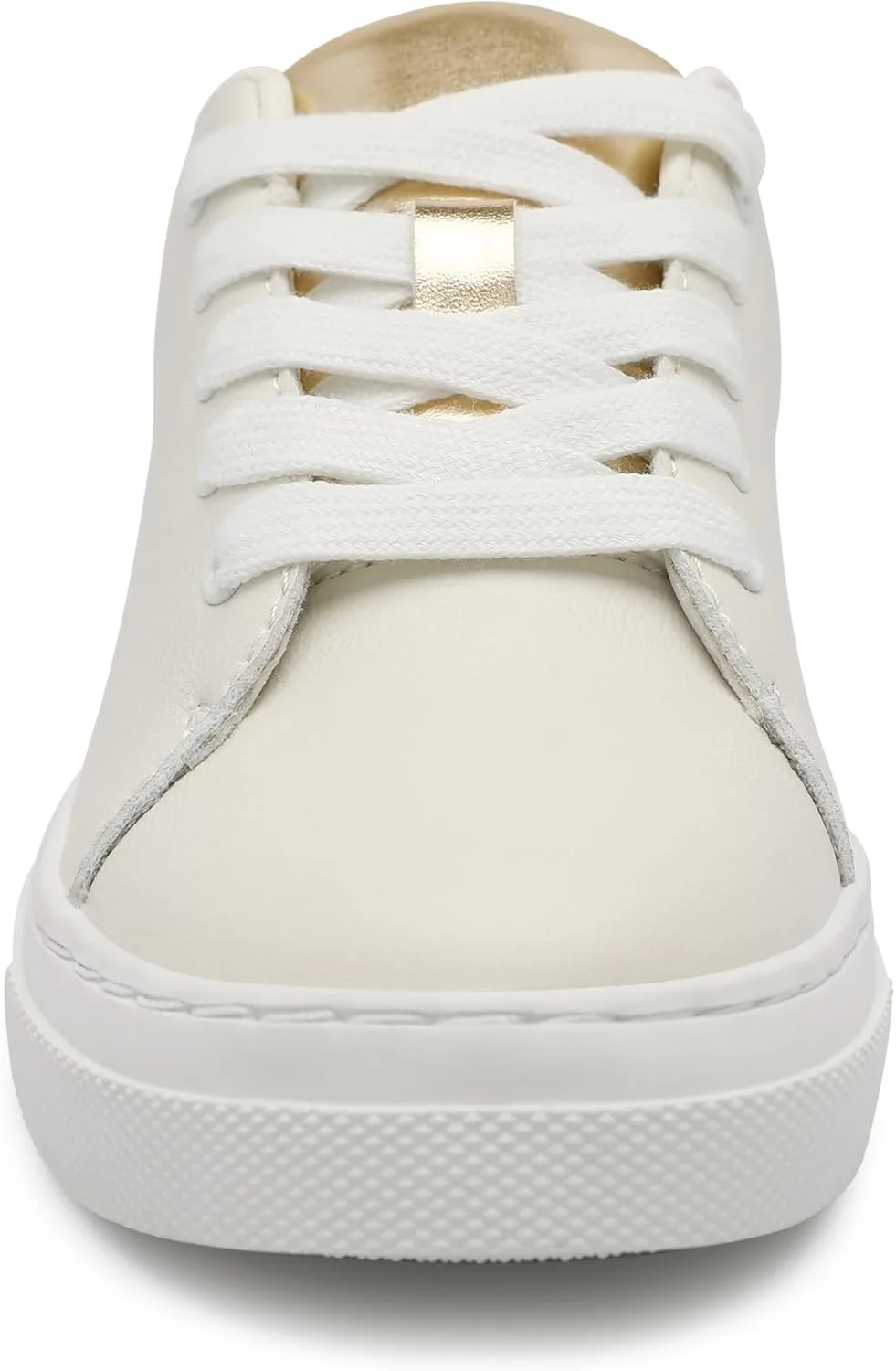 کفش ورزشی دخترانه HOMEHOT، بند دار، سفید طلایی، زیره ضخیم، مناسب کودکان کوچک و بزرگ