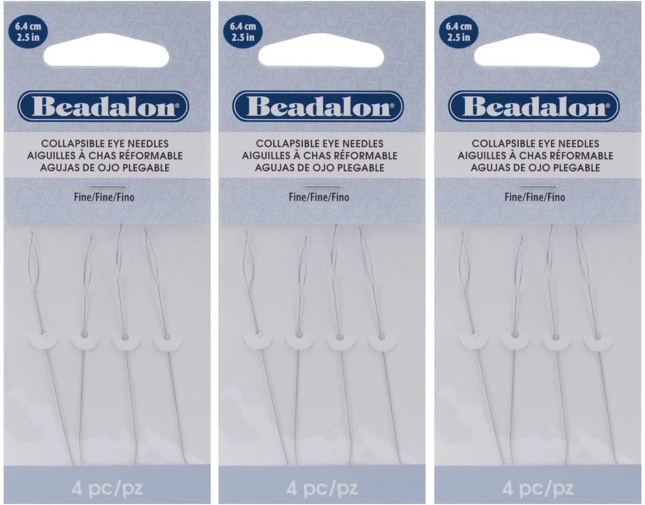 بسته 3 عددی - سوزن های چشم تاشو Beadalon 2.5 اینچی ظریف 4 عددی در بسته بسته 3 عددی - سوزن های چشم تاشو Beadalon 2.5 اینچی ظریف 4 عددی در بسته