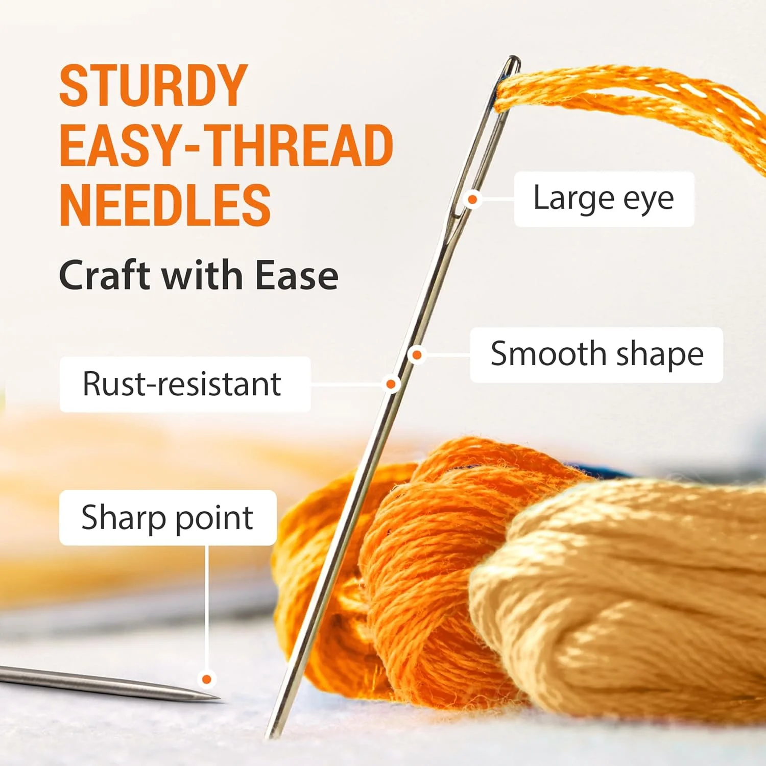 200 سوزن چشم بزرگ سنگین - سوزن های نوک تیز با قابلیت نخ کشی آسان - مجموعه عمده سوزن های چشم بزرگ 2 اینچی 200 سوزن چشم بزرگ سنگین - سوزن های نوک تیز با قابلیت نخ کشی آسان - مجموعه عمده سوزن های چشم بزرگ 2 اینچی