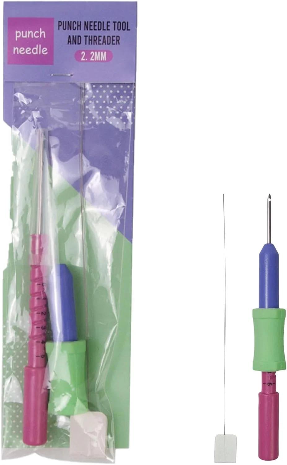 سوزن پانچ قابل تنظیم - سوزن گلدوزی با 5 ارتفاع قابل تنظیم، سوزن فولاد ضد زنگ با سوزن نخ کن برای بزرگسالان، مبتدیان سوزن پانچ قابل تنظیم - سوزن گلدوزی با 5 ارتفاع قابل تنظیم، سوزن فولاد ضد زنگ با سوزن نخ کن برای بزرگسالان، مبتدیان