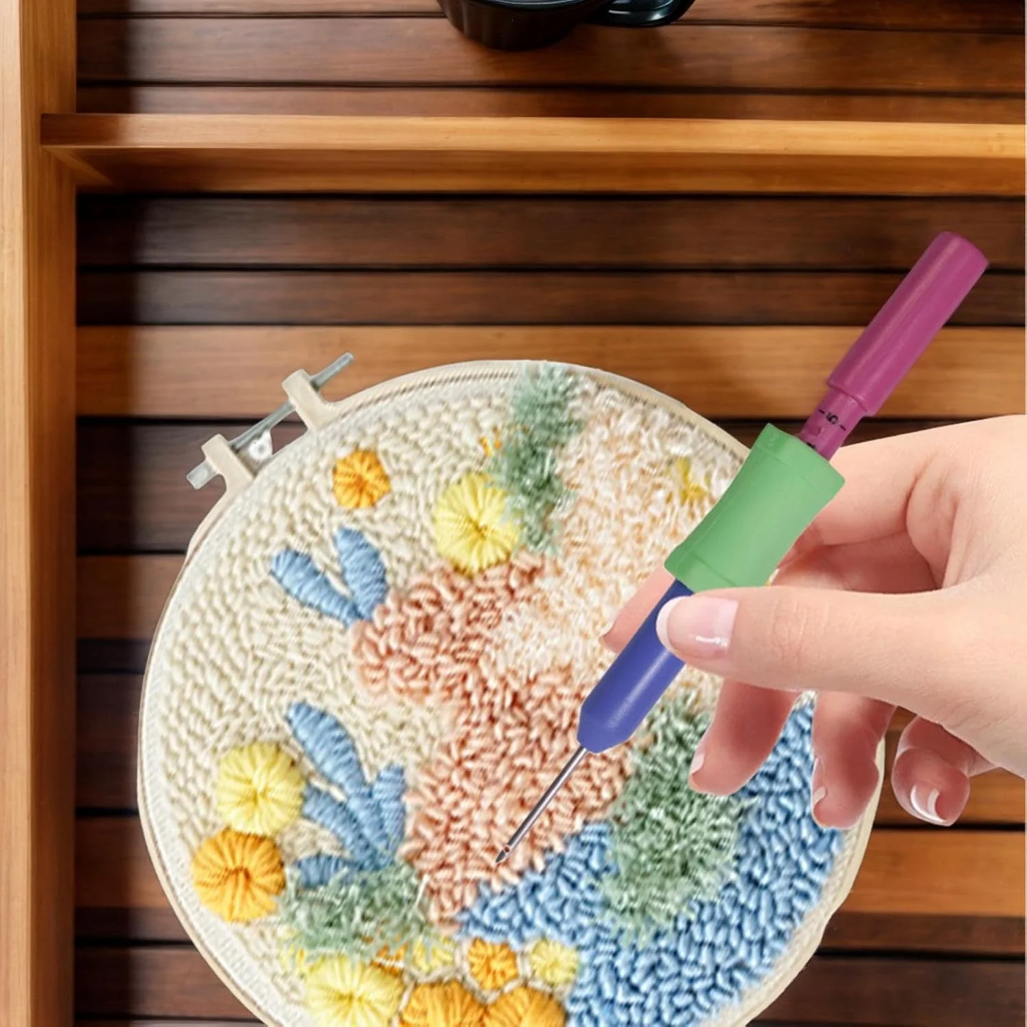 سوزن پانچ قابل تنظیم - سوزن گلدوزی با 5 ارتفاع قابل تنظیم، سوزن فولاد ضد زنگ با سوزن نخ کن برای بزرگسالان، مبتدیان