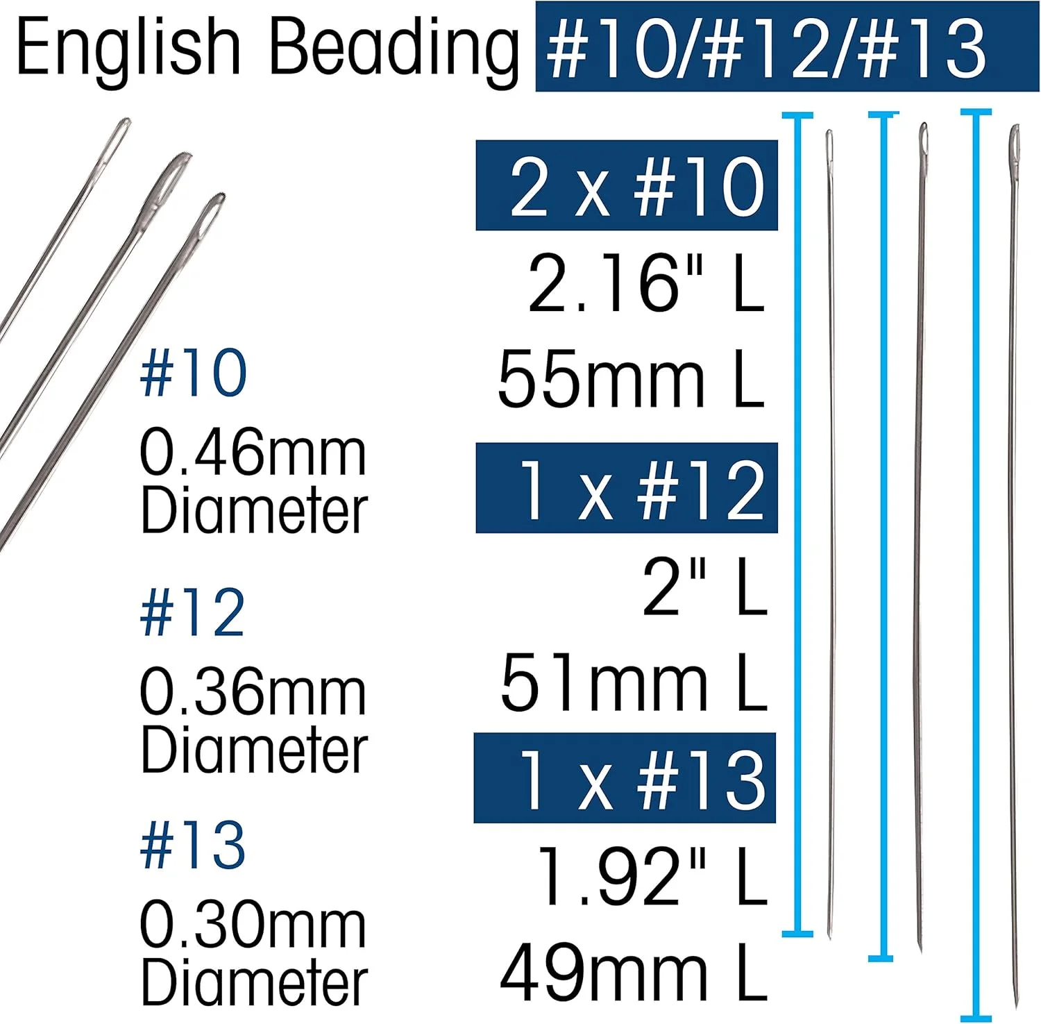 سوزن های مهره دوزی انگلیسی Beadsmith بسته متنوع سوزن های مهره دوزی انگلیسی Beadsmith بسته متنوع