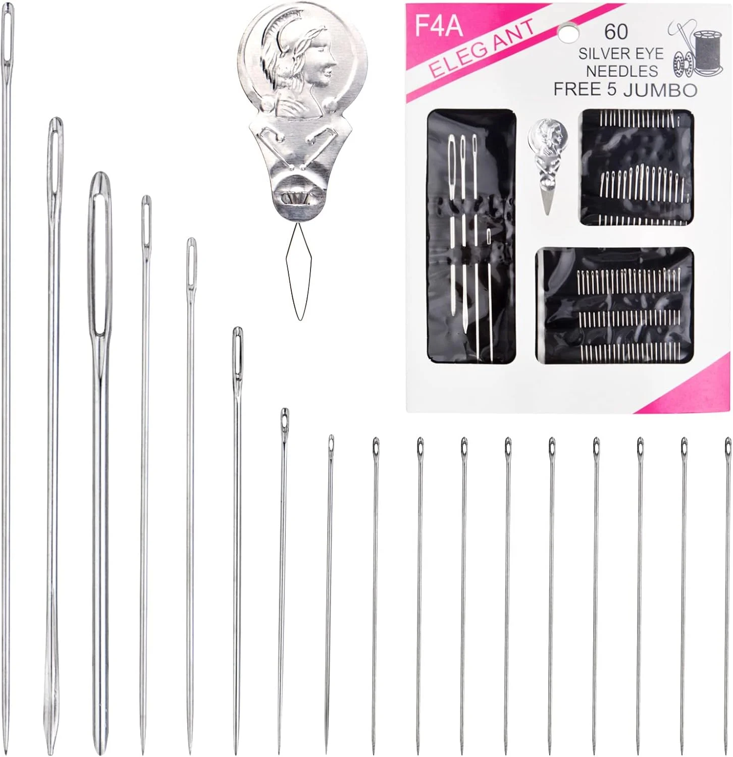 مجموعه سوزن های خیاطی دستی چشم بزرگ BronaGrand از جنس استیل ضد زنگ با 55 قطعه و اندازه های مختلف مجموعه سوزن های خیاطی دستی چشم بزرگ BronaGrand از جنس استیل ضد زنگ با 55 قطعه و اندازه های مختلف