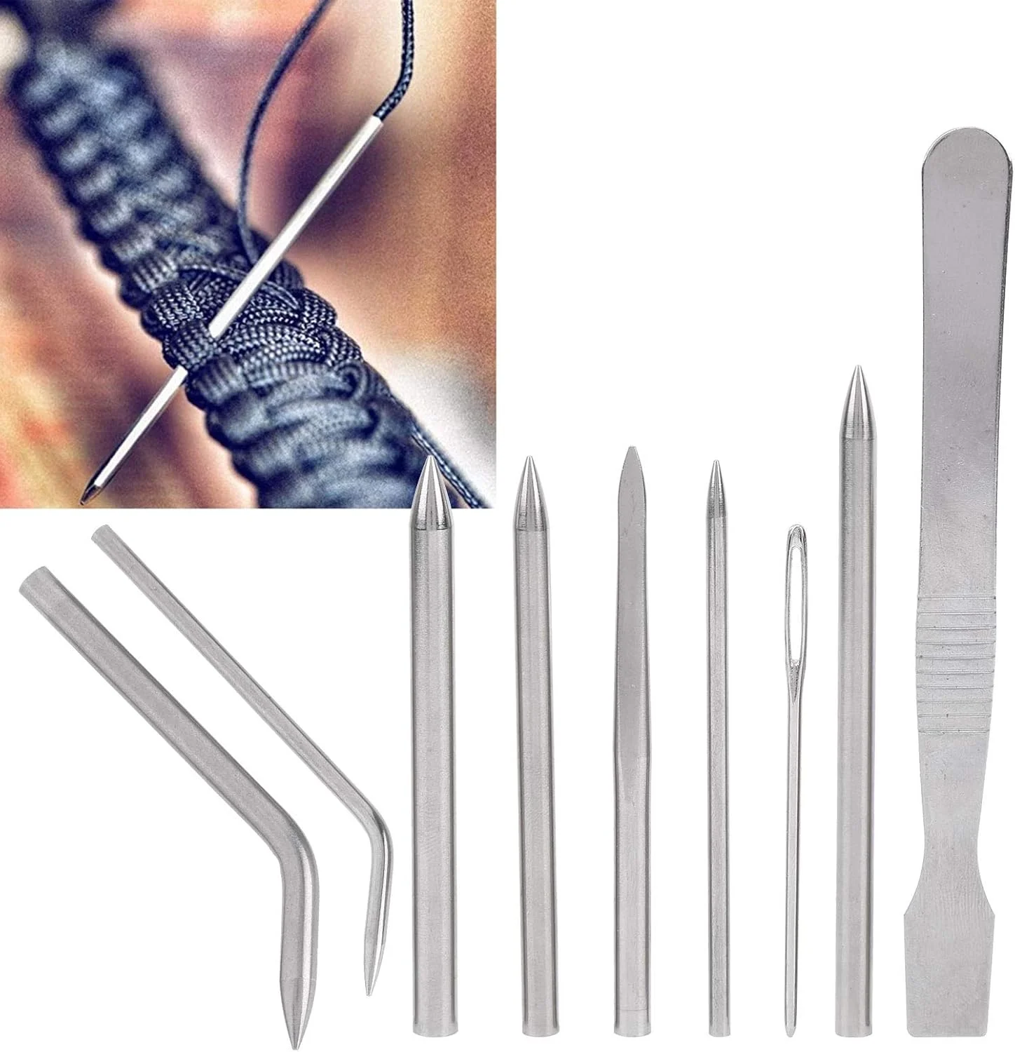 سوزن پاراکورد BTER، ست بافتنی سوزن پاراکورد استیل ضد زنگ، کاربردی و مناسب برای دستبندهای DIY سوزن پاراکورد BTER، ست بافتنی سوزن پاراکورد استیل ضد زنگ، کاربردی و مناسب برای دستبندهای DIY