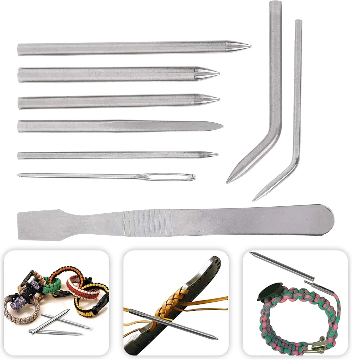 سوزن پاراکورد BTER، ست بافتنی سوزن پاراکورد استیل ضد زنگ، کاربردی و مناسب برای دستبندهای DIY سوزن پاراکورد BTER، ست بافتنی سوزن پاراکورد استیل ضد زنگ، کاربردی و مناسب برای دستبندهای DIY