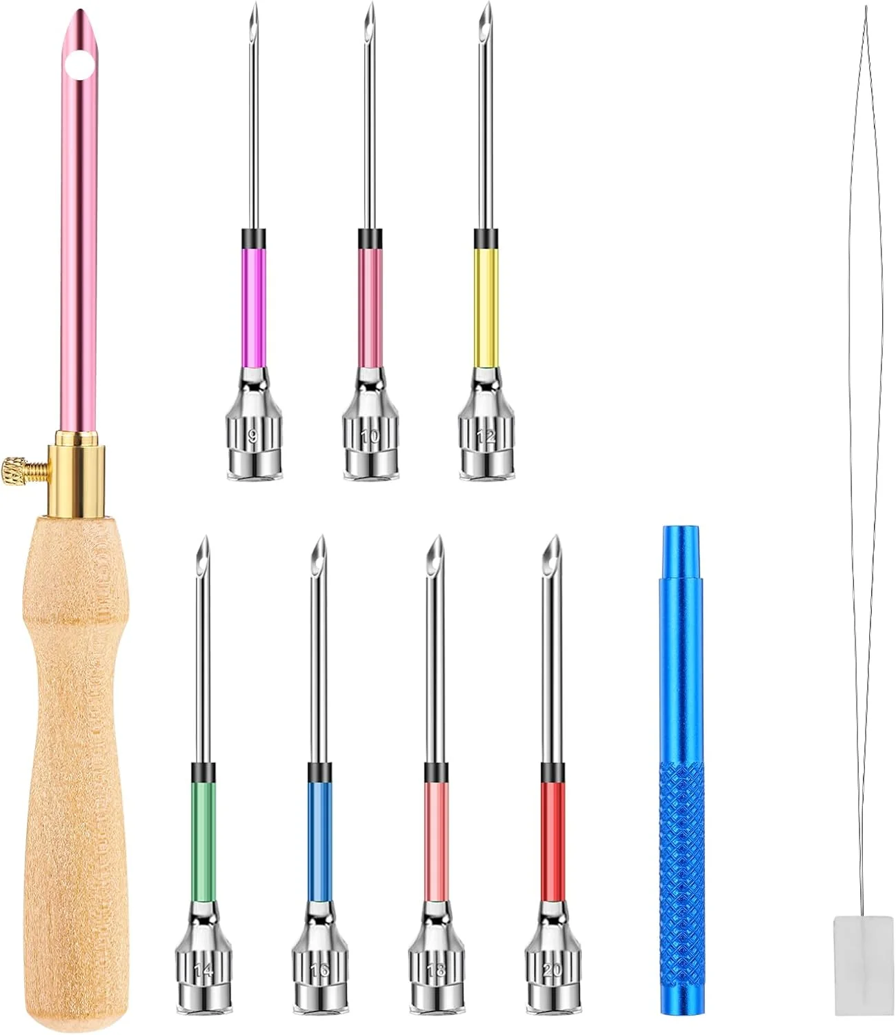 ست سوزن پانچ COMNICO شامل 10 قطعه، کیت گلدوزی پانچ، ابزار سوزن پانچ قابل تنظیم با 7 سایز سری سوزن، ابزار سوزن هنری خیاطی، قلم گلدوزی دسته چوبی برای نخ دندان، کوک متقاطع، کاردستی DIY ست سوزن پانچ COMNICO شامل 10 قطعه، کیت گلدوزی پانچ، ابزار سوزن پانچ قابل تنظیم با 7 سایز سری سوزن، ابزار سوزن هنری خیاطی، قلم گلدوزی دسته چوبی برای نخ دندان، کوک متقاطع، کاردستی DIY