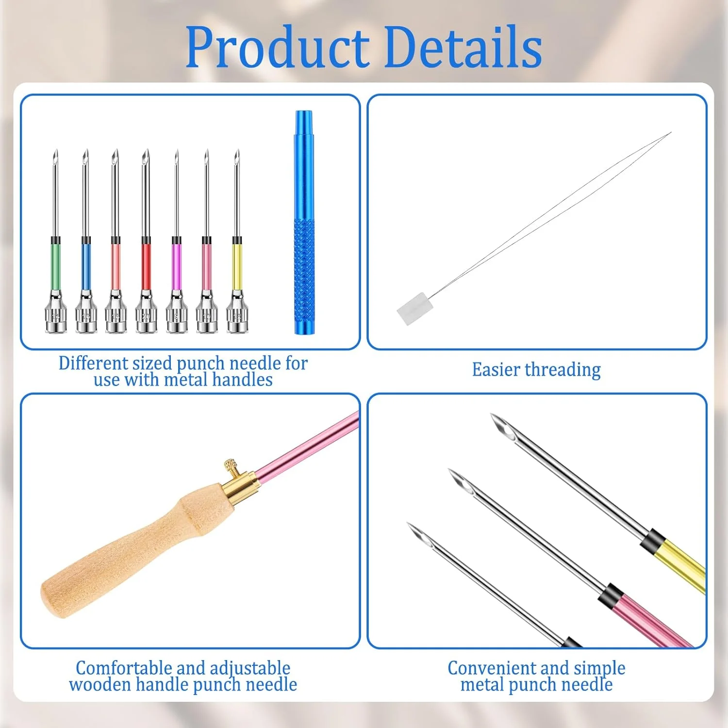 ست سوزن پانچ COMNICO شامل 10 قطعه، کیت گلدوزی پانچ، ابزار سوزن پانچ قابل تنظیم با 7 سایز سری سوزن، ابزار سوزن هنری خیاطی، قلم گلدوزی دسته چوبی برای نخ دندان، کوک متقاطع، کاردستی DIY ست سوزن پانچ COMNICO شامل 10 قطعه، کیت گلدوزی پانچ، ابزار سوزن پانچ قابل تنظیم با 7 سایز سری سوزن، ابزار سوزن هنری خیاطی، قلم گلدوزی دسته چوبی برای نخ دندان، کوک متقاطع، کاردستی DIY