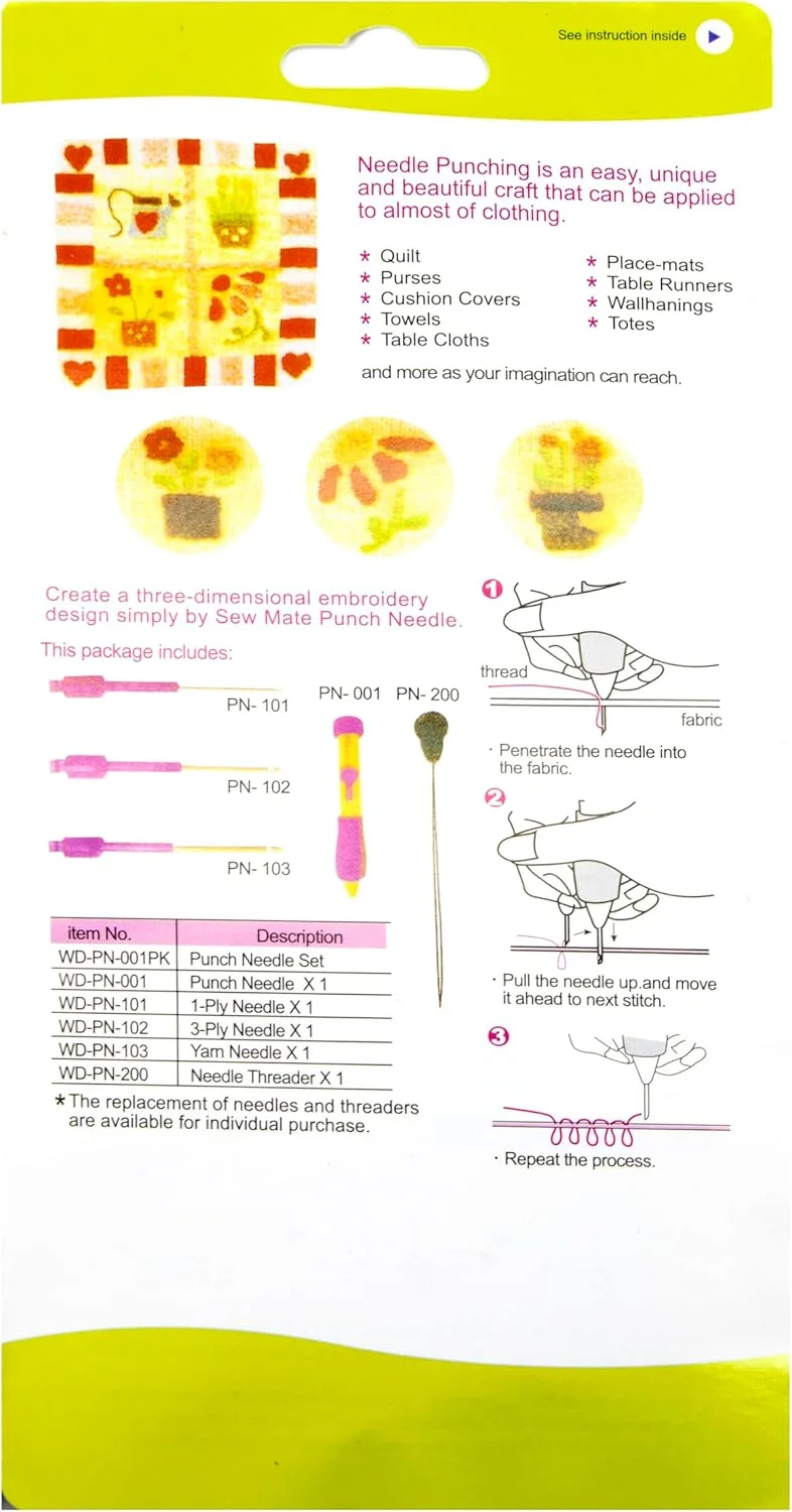 ست کامل پانچ سوزنی - گلدوزی سه بعدی خیره کننده روی لباس، لحاف، کوسن و موارد دیگر ایجاد کنید ست کامل پانچ سوزنی - گلدوزی سه بعدی خیره کننده روی لباس، لحاف، کوسن و موارد دیگر ایجاد کنید