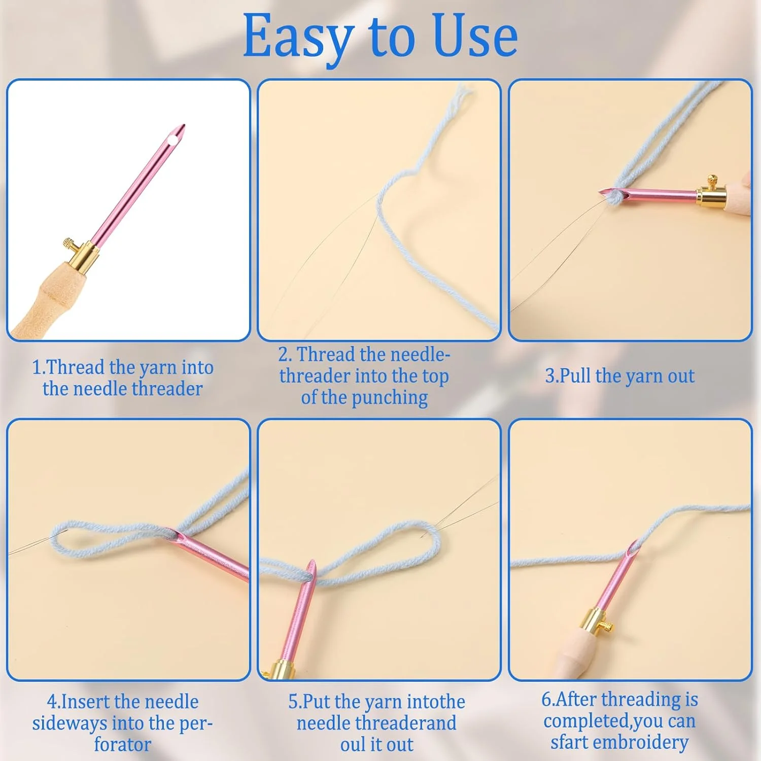 ست سوزن پانچ COMNICO شامل 10 قطعه، کیت گلدوزی پانچ، ابزار سوزن پانچ قابل تنظیم با 7 سایز سری سوزن، ابزار سوزن هنری خیاطی، قلم گلدوزی دسته چوبی برای نخ دندان، کوک متقاطع، کاردستی DIY ست سوزن پانچ COMNICO شامل 10 قطعه، کیت گلدوزی پانچ، ابزار سوزن پانچ قابل تنظیم با 7 سایز سری سوزن، ابزار سوزن هنری خیاطی، قلم گلدوزی دسته چوبی برای نخ دندان، کوک متقاطع، کاردستی DIY