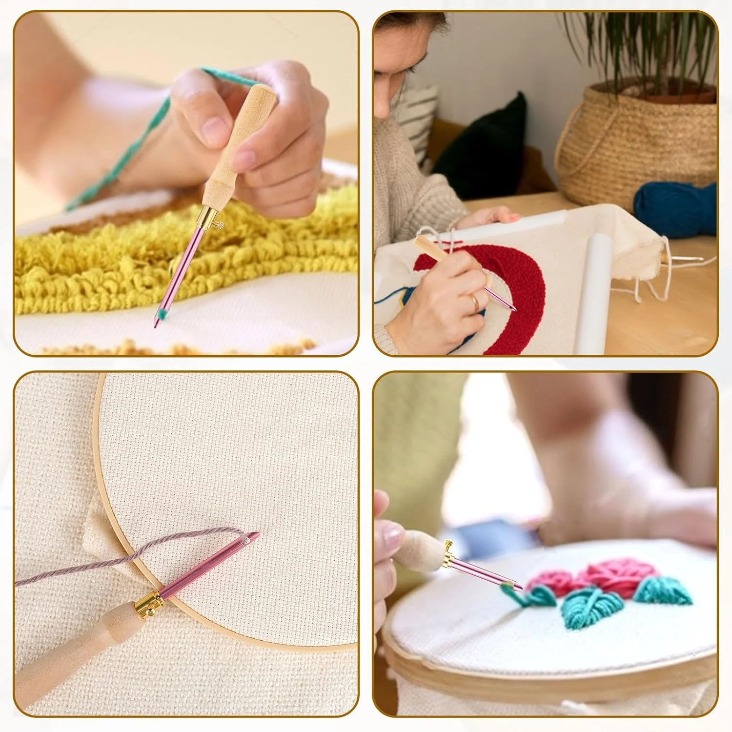 ست سوزن پانچ COMNICO شامل 10 قطعه، کیت گلدوزی پانچ، ابزار سوزن پانچ قابل تنظیم با 7 سایز سری سوزن، ابزار سوزن هنری خیاطی، قلم گلدوزی دسته چوبی برای نخ دندان، کوک متقاطع، کاردستی DIY ست سوزن پانچ COMNICO شامل 10 قطعه، کیت گلدوزی پانچ، ابزار سوزن پانچ قابل تنظیم با 7 سایز سری سوزن، ابزار سوزن هنری خیاطی، قلم گلدوزی دسته چوبی برای نخ دندان، کوک متقاطع، کاردستی DIY