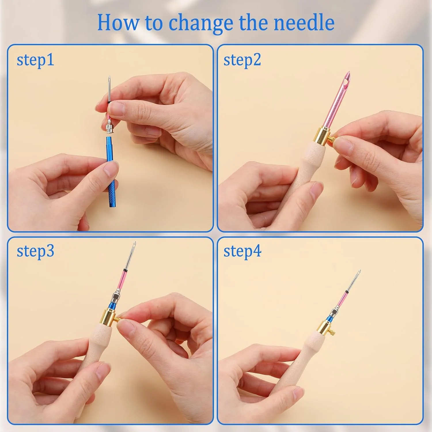ست سوزن پانچ COMNICO شامل 10 قطعه، کیت گلدوزی پانچ، ابزار سوزن پانچ قابل تنظیم با 7 سایز سری سوزن، ابزار سوزن هنری خیاطی، قلم گلدوزی دسته چوبی برای نخ دندان، کوک متقاطع، کاردستی DIY ست سوزن پانچ COMNICO شامل 10 قطعه، کیت گلدوزی پانچ، ابزار سوزن پانچ قابل تنظیم با 7 سایز سری سوزن، ابزار سوزن هنری خیاطی، قلم گلدوزی دسته چوبی برای نخ دندان، کوک متقاطع، کاردستی DIY