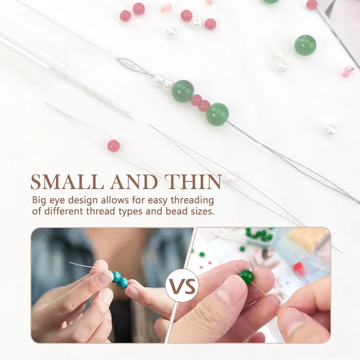 سوزن های مهره دوزی Deshionew در 5 سایز - سوزن های مهره و سوزن های چشم بزرگ با بطری و مجموعه تاشو برای ساخت جواهرات سوزن های مهره دوزی Deshionew در 5 سایز - سوزن های مهره و سوزن های چشم بزرگ با بطری و مجموعه تاشو برای ساخت جواهرات