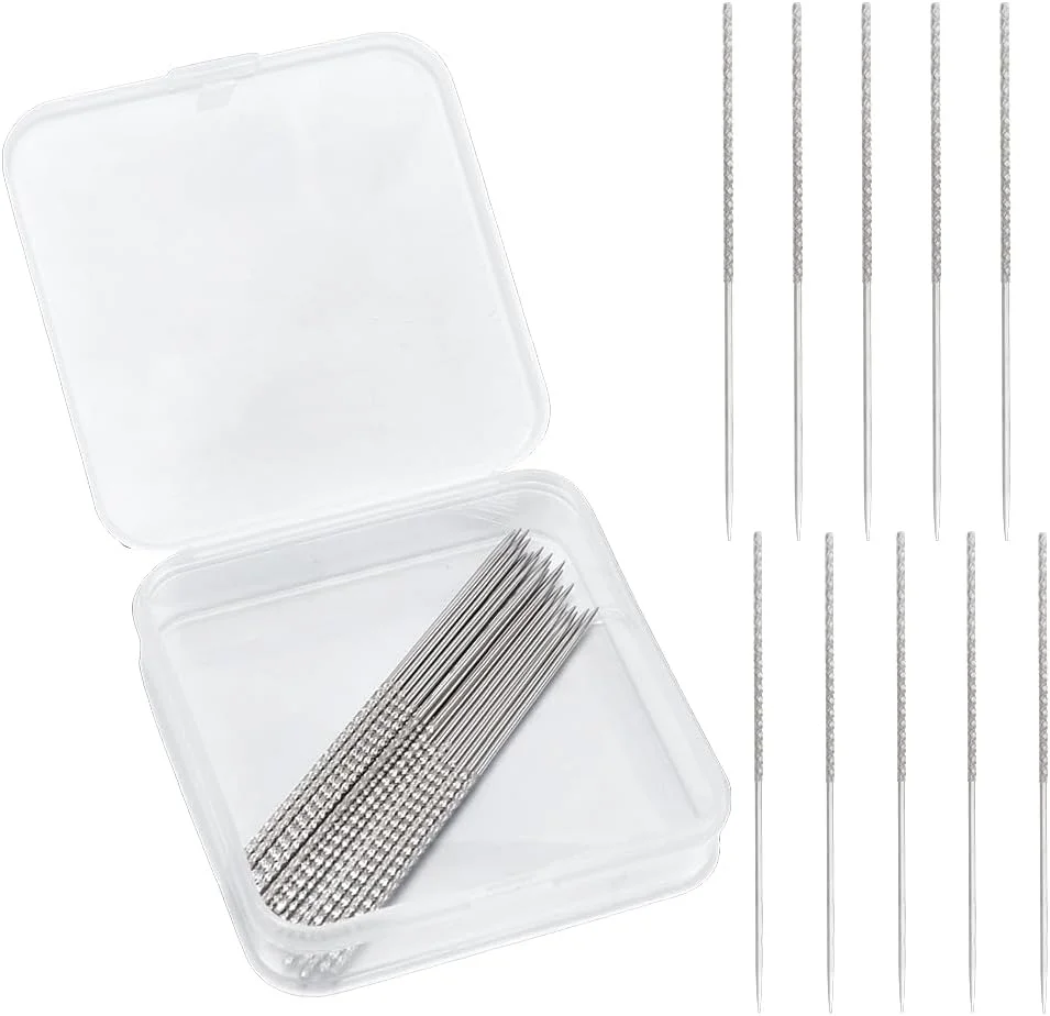 DELORIGIN 24 عددی سوزن تعمیر پارگی، ابزار سوزن دوزی بافتنی، بافته شده و کشباف، ابزار تعمیر پارگی، ابزار Snag Nab It برای پرده پارچه بافتنی (2.99x0.05x0.04/2.44x0.03 اینچ)