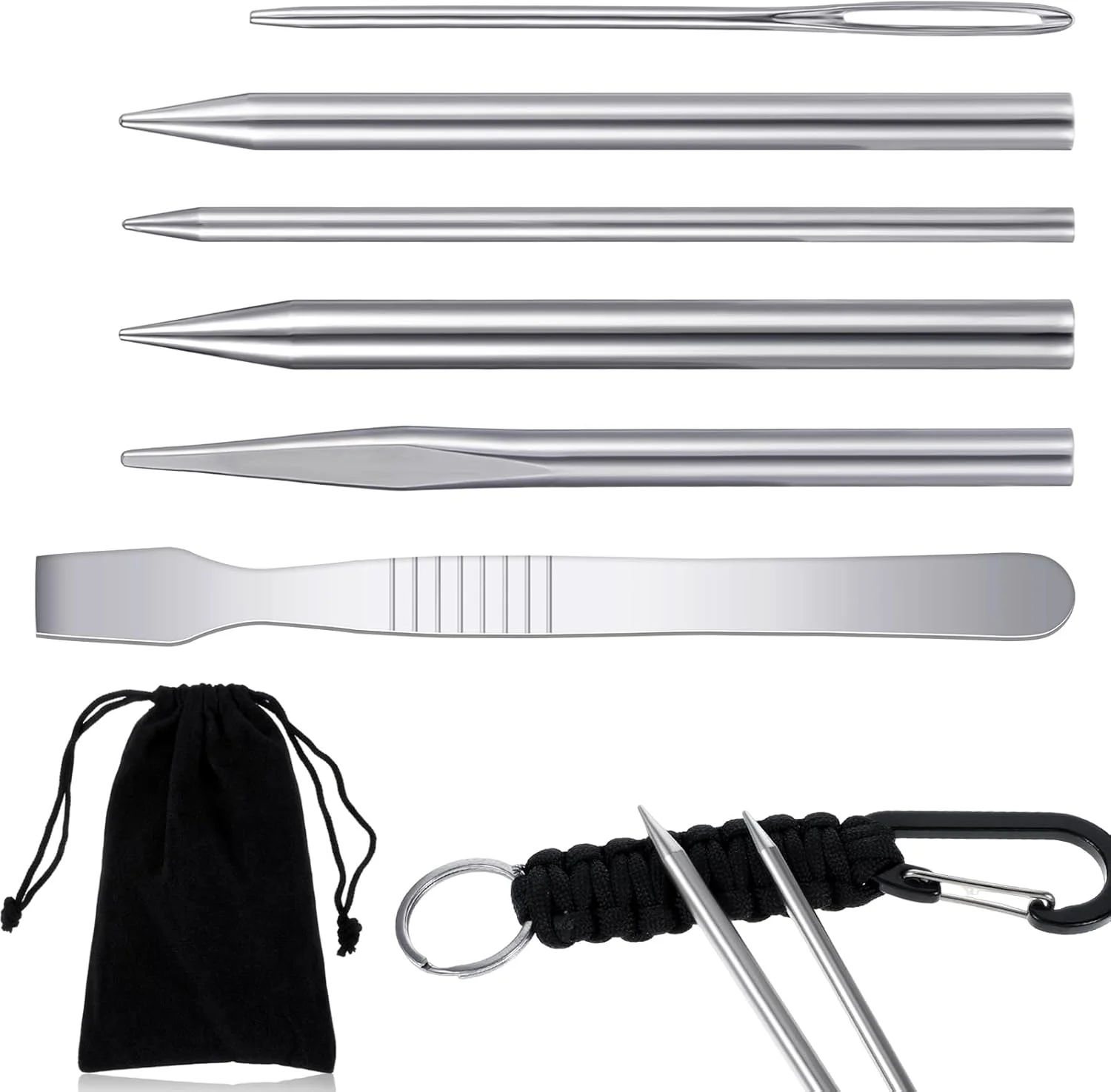 LIQWEI 6 عدد سوزن پاراکورد، لوازم جانبی پاراکورد، ابزار صاف کننده سوزن جیگ پاراکورد، چرم بندکشی، سوزن های دوخت بندکشی پاراکورد برای کار با پاراکورد چرمی LIQWEI 6 عدد سوزن پاراکورد، لوازم جانبی پاراکورد، ابزار صاف کننده سوزن جیگ پاراکورد، چرم بندکشی، سوزن های دوخت بندکشی پاراکورد برای کار با پاراکورد چرمی