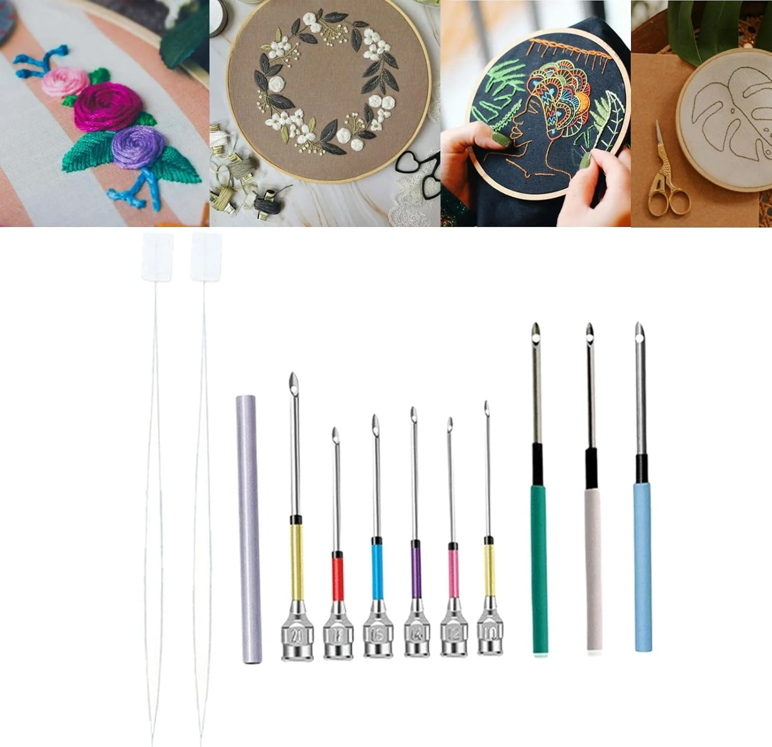 ست 12 عددی پانچ سوزنی DIY، ابزار نخ کشی سوزن گلدوزی برای مبتدیان کوک صلیبی، فرش های پرزدار، خیاطی و ملیله دوزی - B ست 12 عددی پانچ سوزنی DIY، ابزار نخ کشی سوزن گلدوزی برای مبتدیان کوک صلیبی، فرش های پرزدار، خیاطی و ملیله دوزی - B