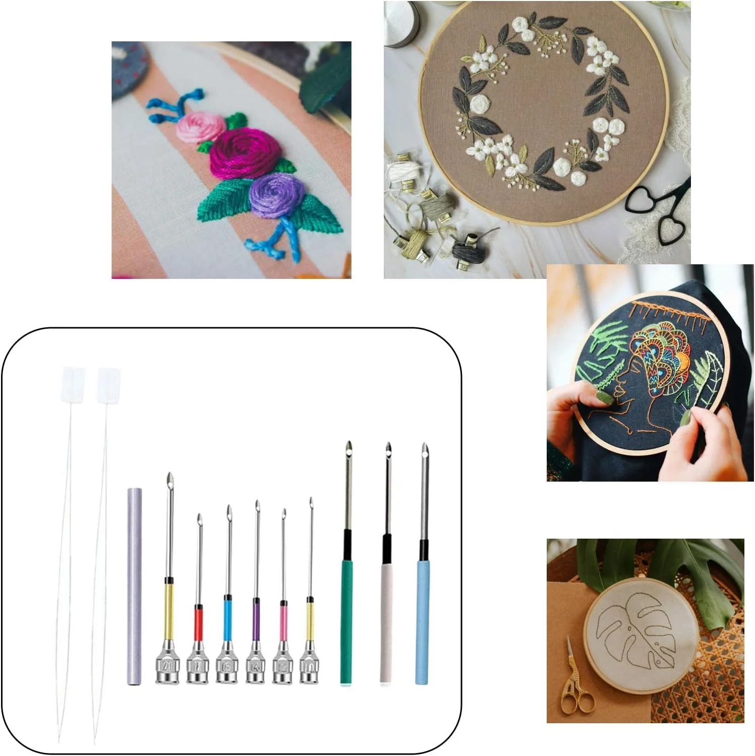 ست 12 عددی پانچ سوزنی DIY، ابزار نخ کشی سوزن گلدوزی برای مبتدیان کوک صلیبی، فرش های پرزدار، خیاطی و ملیله دوزی - B ست 12 عددی پانچ سوزنی DIY، ابزار نخ کشی سوزن گلدوزی برای مبتدیان کوک صلیبی، فرش های پرزدار، خیاطی و ملیله دوزی - B