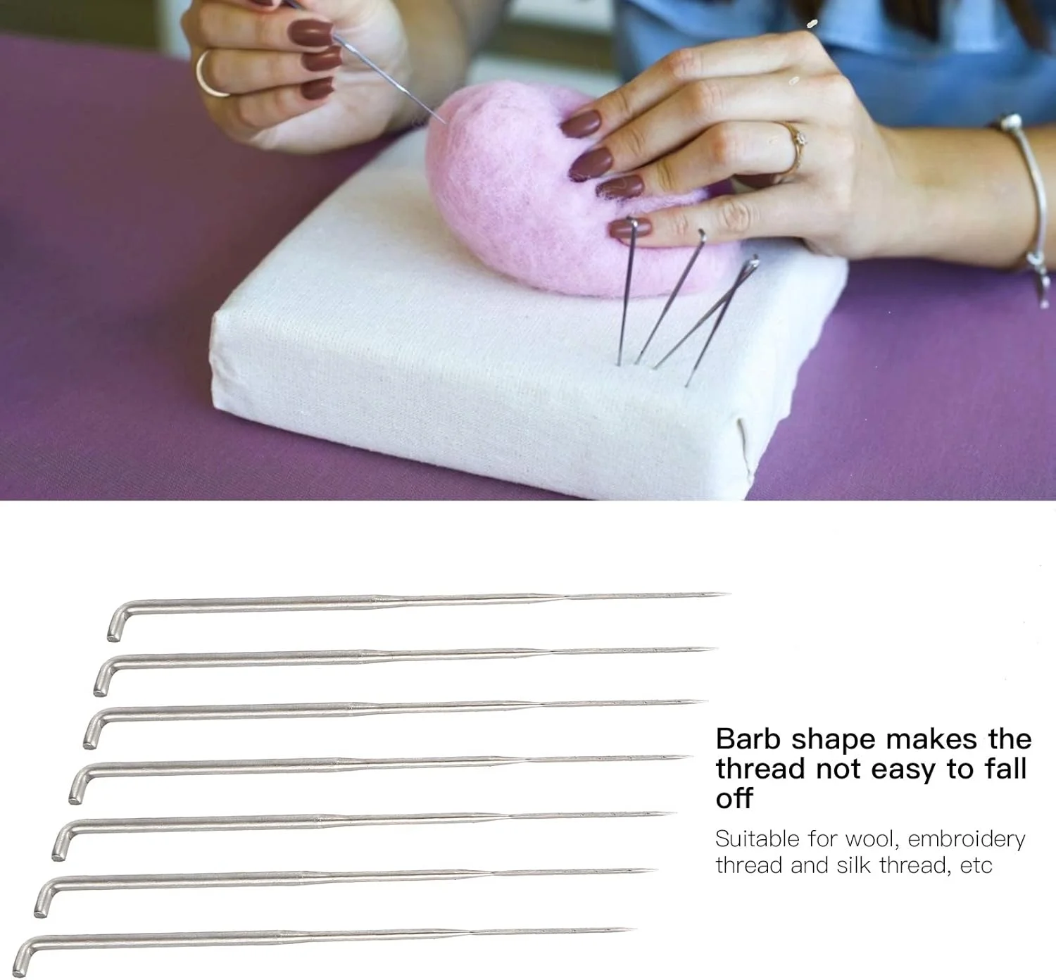 ابزار نمد دوزی سوزنی FEIP، سوزن های شکل مناسب با 7 عدد برای نخ قلاب بافی، شکل دهی و پیرایش برای اکثر افراد ابزار نمد دوزی سوزنی FEIP، سوزن های شکل مناسب با 7 عدد برای نخ قلاب بافی، شکل دهی و پیرایش برای اکثر افراد