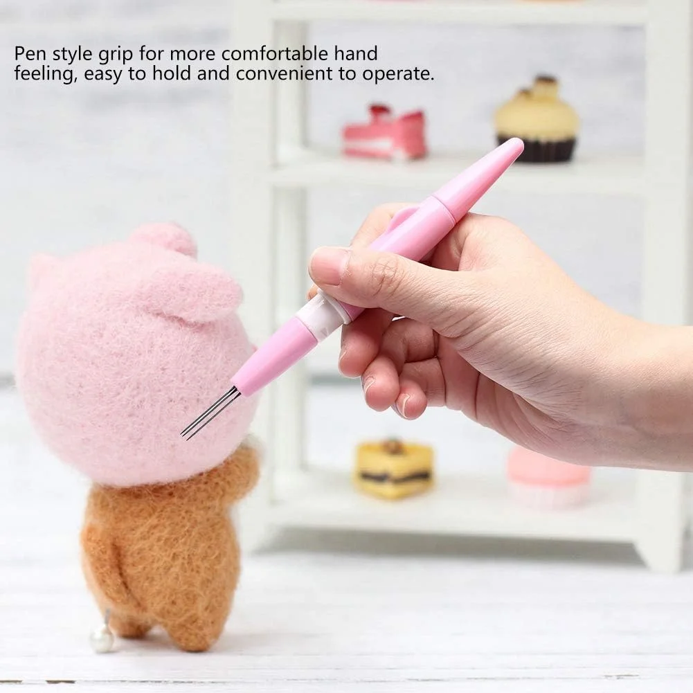 قلم سوزن نمدی، قلم سوزن نمدی پانچ قابل حمل 3 سوزنه، ابزار ساخت کاردستی DIY، لوازم خیاطی صورتی (رنگ: صورتی) قلم سوزن نمدی، قلم سوزن نمدی پانچ قابل حمل 3 سوزنه، ابزار ساخت کاردستی DIY، لوازم خیاطی صورتی (رنگ: صورتی)