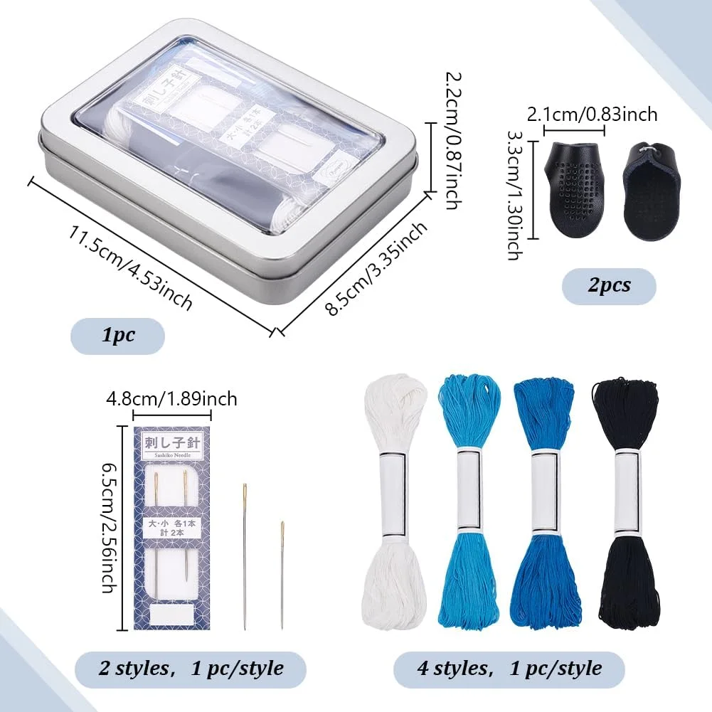 ست کامل ساشیکو FREEBLOSS با 4 رنگ نخ ساشیکو، 2 سوزن، 2 انگشتانه قابل تنظیم، ابزار ساشیکو برای خیاطی دستی، کیت ساشیکو، نخ و سوزن ساشیکو، انگشتانه برای خیاطی مبتدی ست کامل ساشیکو FREEBLOSS با 4 رنگ نخ ساشیکو، 2 سوزن، 2 انگشتانه قابل تنظیم، ابزار ساشیکو برای خیاطی دستی، کیت ساشیکو، نخ و سوزن ساشیکو، انگشتانه برای خیاطی مبتدی