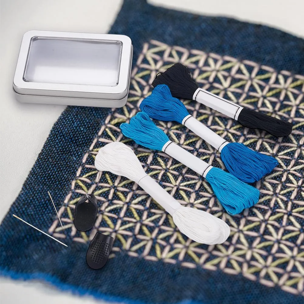 ست کامل ساشیکو FREEBLOSS با 4 رنگ نخ ساشیکو، 2 سوزن، 2 انگشتانه قابل تنظیم، ابزار ساشیکو برای خیاطی دستی، کیت ساشیکو، نخ و سوزن ساشیکو، انگشتانه برای خیاطی مبتدی ست کامل ساشیکو FREEBLOSS با 4 رنگ نخ ساشیکو، 2 سوزن، 2 انگشتانه قابل تنظیم، ابزار ساشیکو برای خیاطی دستی، کیت ساشیکو، نخ و سوزن ساشیکو، انگشتانه برای خیاطی مبتدی