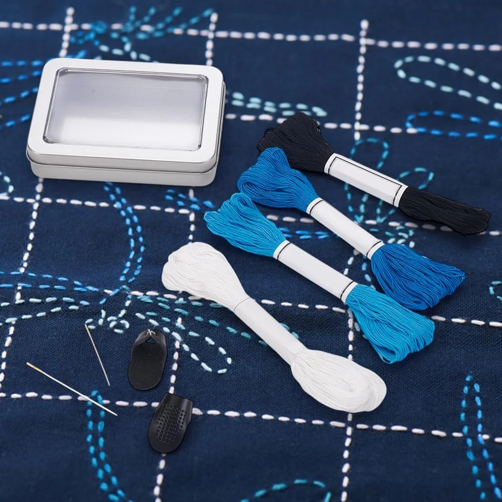 ست کامل ساشیکو FREEBLOSS با 4 رنگ نخ ساشیکو، 2 سوزن، 2 انگشتانه قابل تنظیم، ابزار ساشیکو برای خیاطی دستی، کیت ساشیکو، نخ و سوزن ساشیکو، انگشتانه برای خیاطی مبتدی ست کامل ساشیکو FREEBLOSS با 4 رنگ نخ ساشیکو، 2 سوزن، 2 انگشتانه قابل تنظیم، ابزار ساشیکو برای خیاطی دستی، کیت ساشیکو، نخ و سوزن ساشیکو، انگشتانه برای خیاطی مبتدی