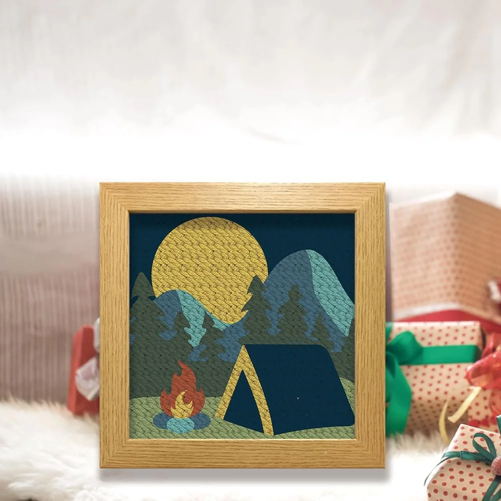 کیت پانچ نیدل DIY فری بلاز، کیت گلدوزی پانچ نیدل طرح کمپینگ، تابلوی دیواری، مناسب برای مبتدیان، گلدوزی پوکه، دکور اتاق طرح قاصدک، دارای قاب کیت پانچ نیدل DIY فری بلاز، کیت گلدوزی پانچ نیدل طرح کمپینگ، تابلوی دیواری، مناسب برای مبتدیان، گلدوزی پوکه، دکور اتاق طرح قاصدک، دارای قاب