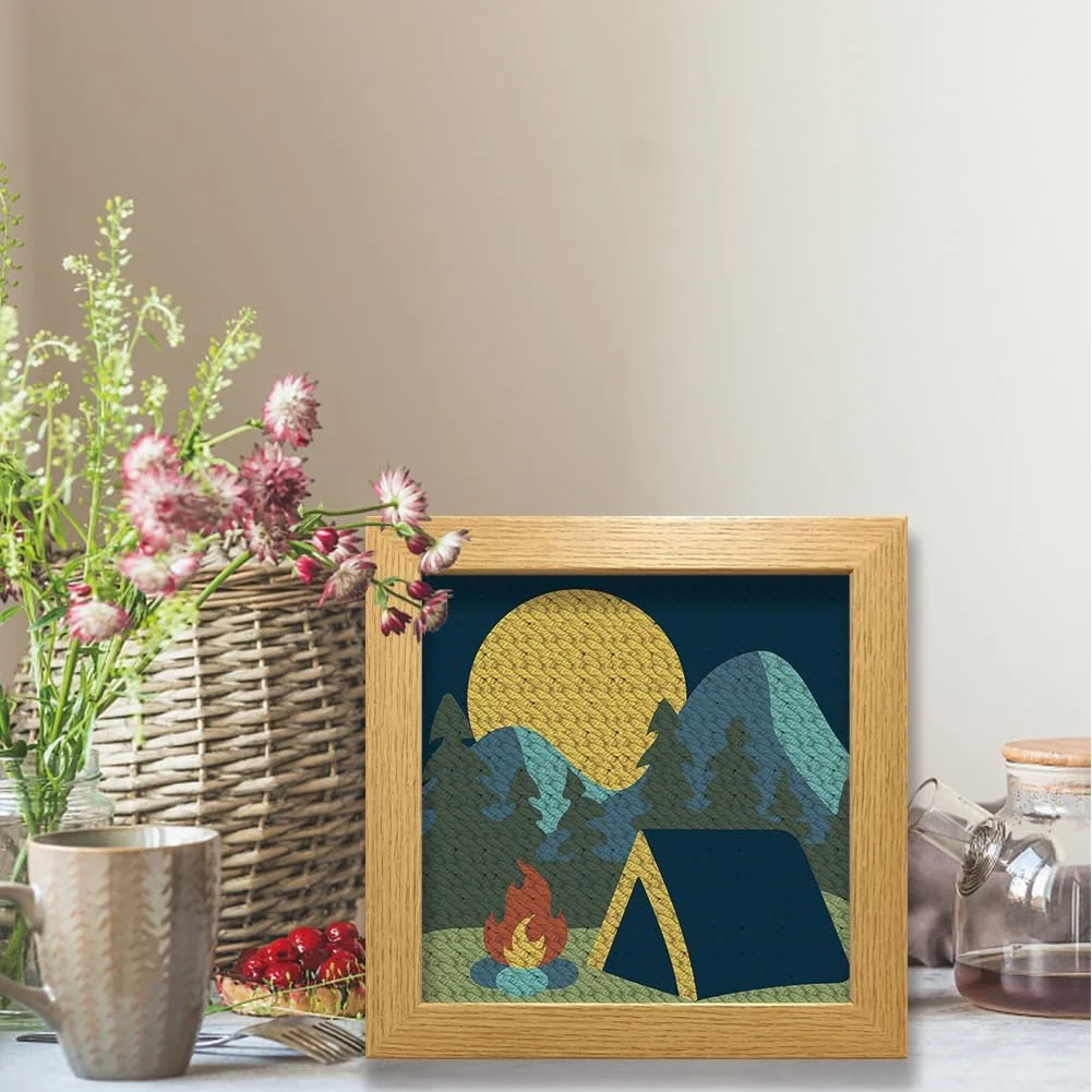 کیت پانچ نیدل DIY فری بلاز، کیت گلدوزی پانچ نیدل طرح کمپینگ، تابلوی دیواری، مناسب برای مبتدیان، گلدوزی پوکه، دکور اتاق طرح قاصدک، دارای قاب کیت پانچ نیدل DIY فری بلاز، کیت گلدوزی پانچ نیدل طرح کمپینگ، تابلوی دیواری، مناسب برای مبتدیان، گلدوزی پوکه، دکور اتاق طرح قاصدک، دارای قاب