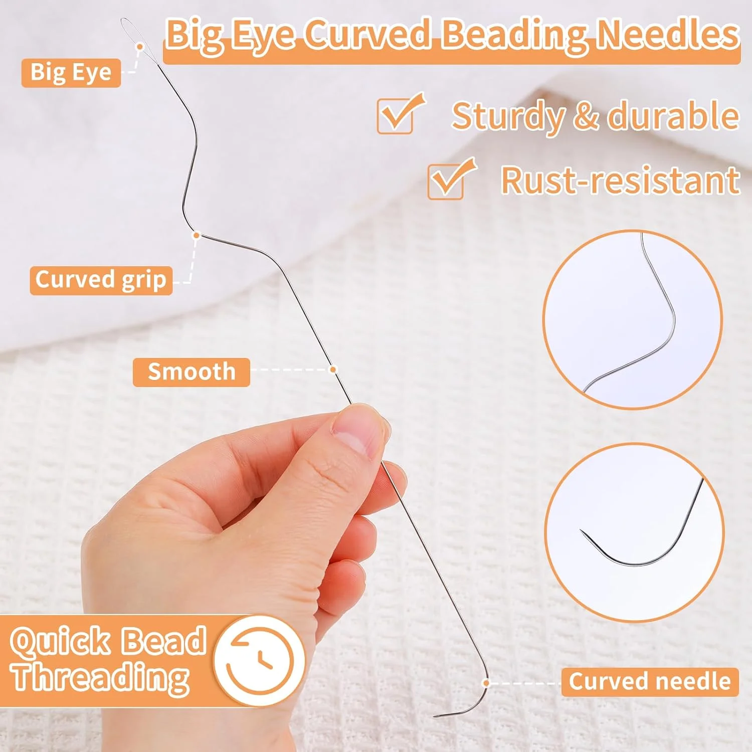 ست سوزن های مهره دوزی GarfxG شامل 4 عدد سوزن مهره دوزی چرخشی، 100 عدد قفل خرچنگی و 800 عدد حلقه بسته، مناسب برای مهره دوزی، پولک دوزی، گلدوزی و کارهای دستی DIY