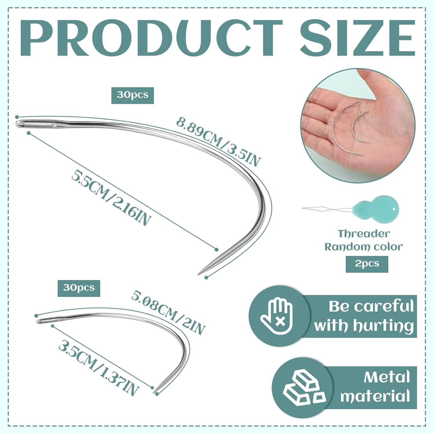 سوزن های منحنی GarfxG، 60 عدد، 2 اینچ / 3.5 اینچ، سوزن های خیاطی بافتنی نوع C با جعبه فلزی، سوزن های چرمی دستی، سوزن های روکش، فرش، چرم، تعمیر بوم، سوزن های بافتنی سوزن های منحنی GarfxG، 60 عدد، 2 اینچ / 3.5 اینچ، سوزن های خیاطی بافتنی نوع C با جعبه فلزی، سوزن های چرمی دستی، سوزن های روکش، فرش، چرم، تعمیر بوم، سوزن های بافتنی