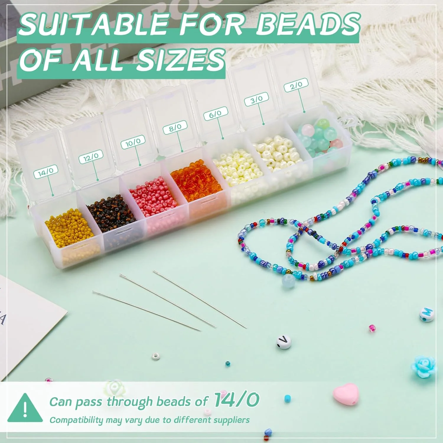 مجموعه سوزن مهره دوزی GarfxG، 50 عدد سوزن مهره دوزی مستقیم، 10 عدد سوزن مهره دوزی تاشو چشم بزرگ به همراه سوزن های منحنی مهره گردان برای ساخت جواهرات، مهره و پولک دوزی و صنایع دستی DIY مجموعه سوزن مهره دوزی GarfxG، 50 عدد سوزن مهره دوزی مستقیم، 10 عدد سوزن مهره دوزی تاشو چشم بزرگ به همراه سوزن های منحنی مهره گردان برای ساخت جواهرات، مهره و پولک دوزی و صنایع دستی DIY