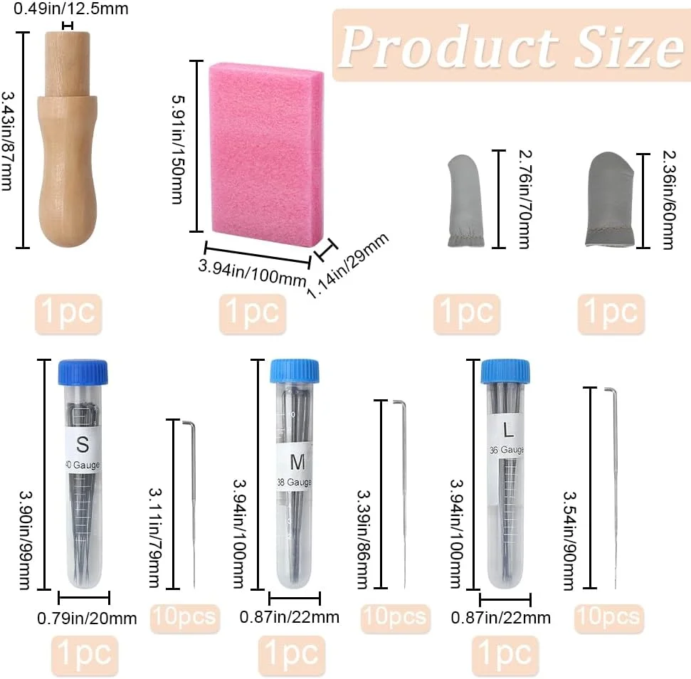 مجموعه سوزن نمد دوزی 30 عددی GORGECRAFT، مجموعه ابزار نمد دوزی، شامل 3 سایز، سوزن های نمد دوزی گیج 36/38/40، دسته چوبی، 150 x 100 x 29 میلی متر، پد فوم نمدی، یک جفت انگشتانه مجموعه سوزن نمد دوزی 30 عددی GORGECRAFT، مجموعه ابزار نمد دوزی، شامل 3 سایز، سوزن های نمد دوزی گیج 36/38/40، دسته چوبی، 150 x 100 x 29 میلی متر، پد فوم نمدی، یک جفت انگشتانه