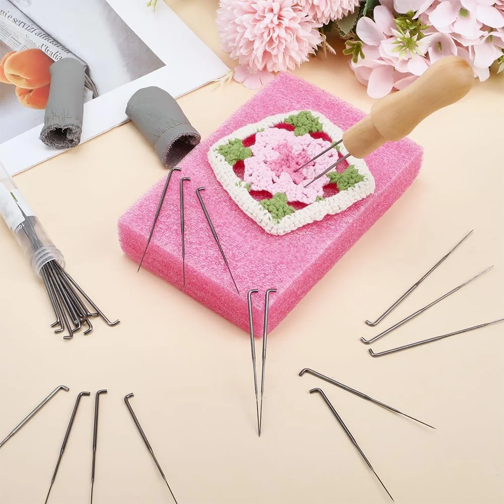 مجموعه سوزن نمد دوزی 30 عددی GORGECRAFT، مجموعه ابزار نمد دوزی، شامل 3 سایز، سوزن های نمد دوزی گیج 36/38/40، دسته چوبی، 150 x 100 x 29 میلی متر، پد فوم نمدی، یک جفت انگشتانه مجموعه سوزن نمد دوزی 30 عددی GORGECRAFT، مجموعه ابزار نمد دوزی، شامل 3 سایز، سوزن های نمد دوزی گیج 36/38/40، دسته چوبی، 150 x 100 x 29 میلی متر، پد فوم نمدی، یک جفت انگشتانه