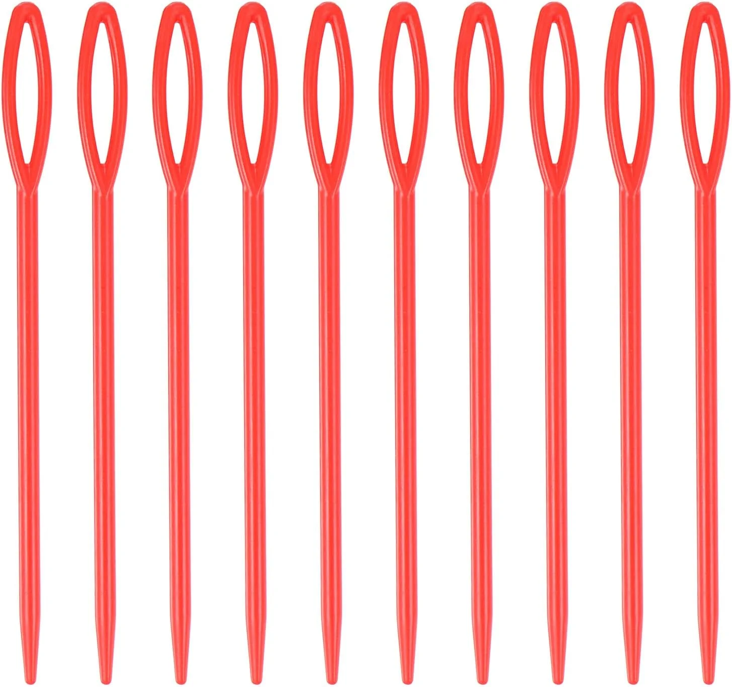 سوزن های پلاستیکی خیاطی HARFINGTON، 90 عدد، طول 9 سانتی متر، سوزن های ضخیم چشم بزرگ، سوزن های آموزشی برای خیاطی، صنایع دستی دست ساز، لوازم DIY، دوخت، قرمز