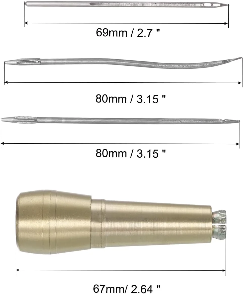 ست ابزار دوخت و تعمیر کفش چرمی دست ساز HARFINGTON با 3 سوزن درفش خیاطی و 3 دسته مسی ست ابزار دوخت و تعمیر کفش چرمی دست ساز HARFINGTON با 3 سوزن درفش خیاطی و 3 دسته مسی