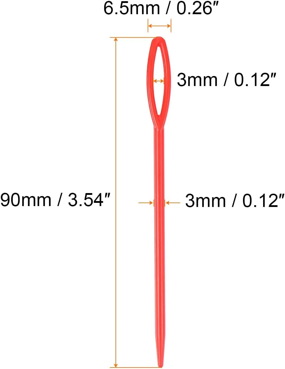 سوزن های پلاستیکی خیاطی HARFINGTON، 90 عدد، طول 9 سانتی متر، سوزن های ضخیم چشم بزرگ، سوزن های آموزشی برای خیاطی، صنایع دستی دست ساز، لوازم DIY، دوخت، قرمز